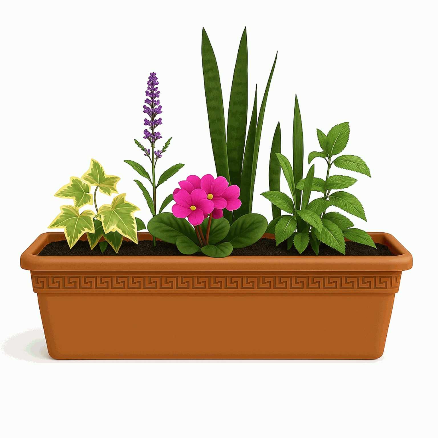 Jardinera de plástico 60 cm Terracota