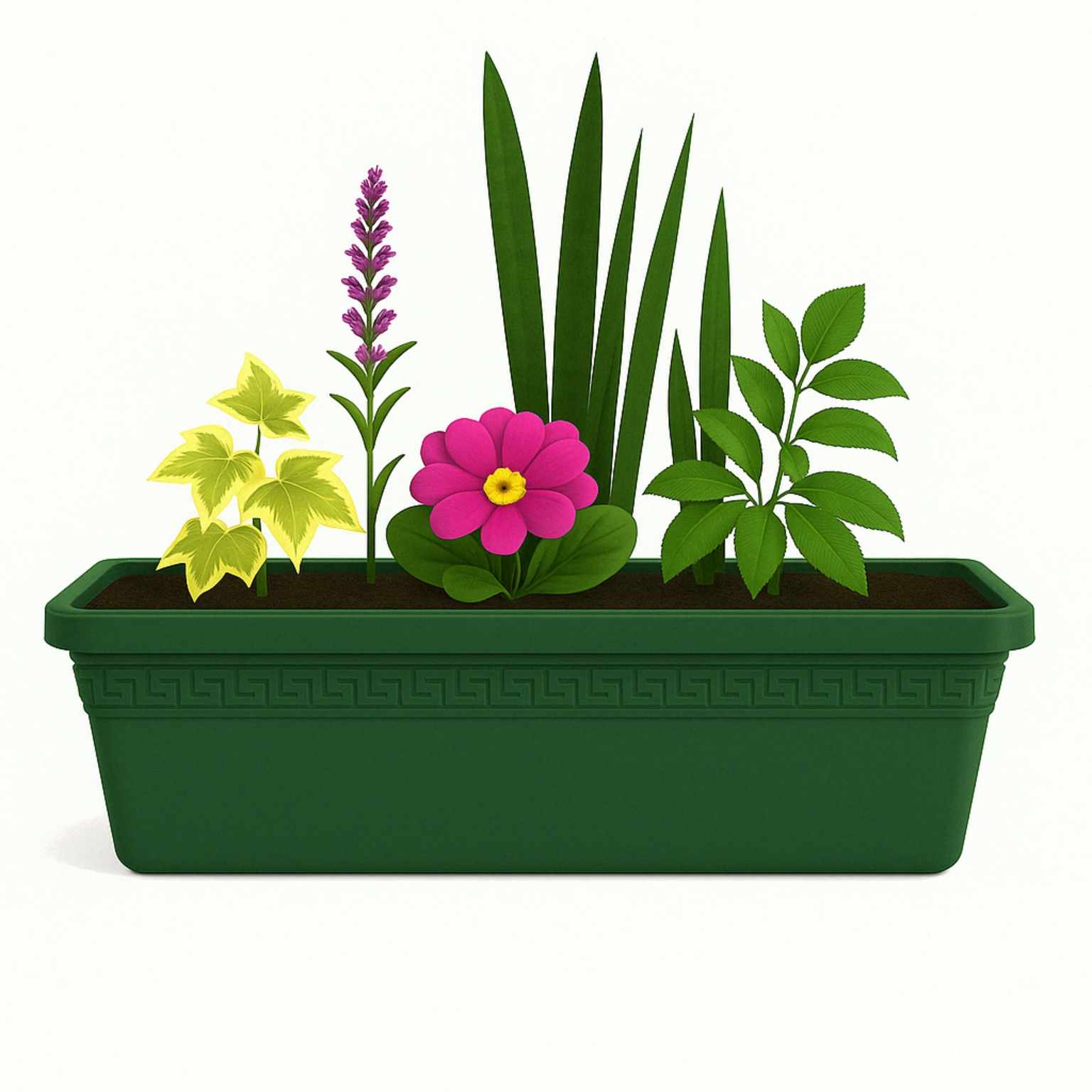 Jardinera de plástico 60 cm Verde