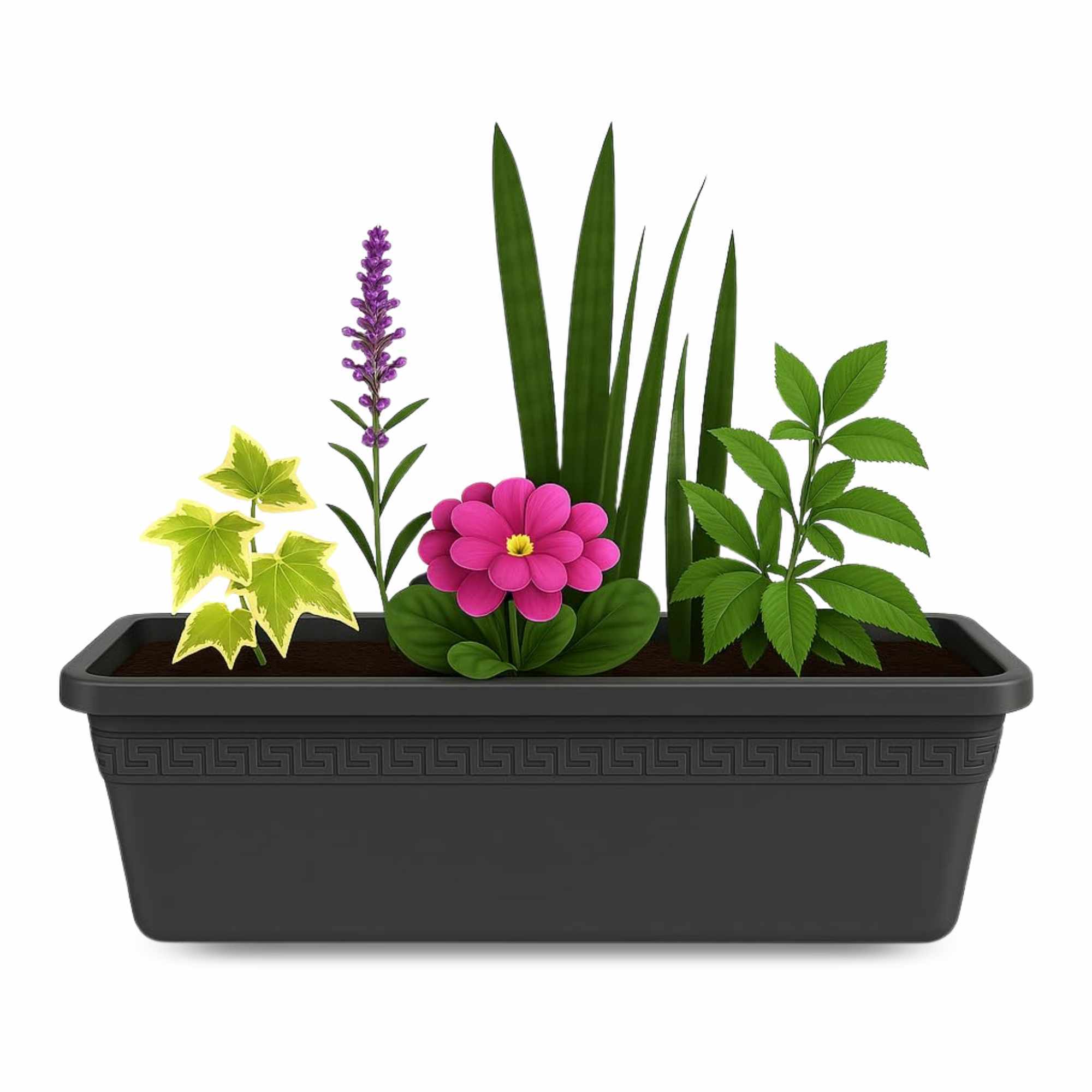 Jardinera de plástico 60 cm Antracita
