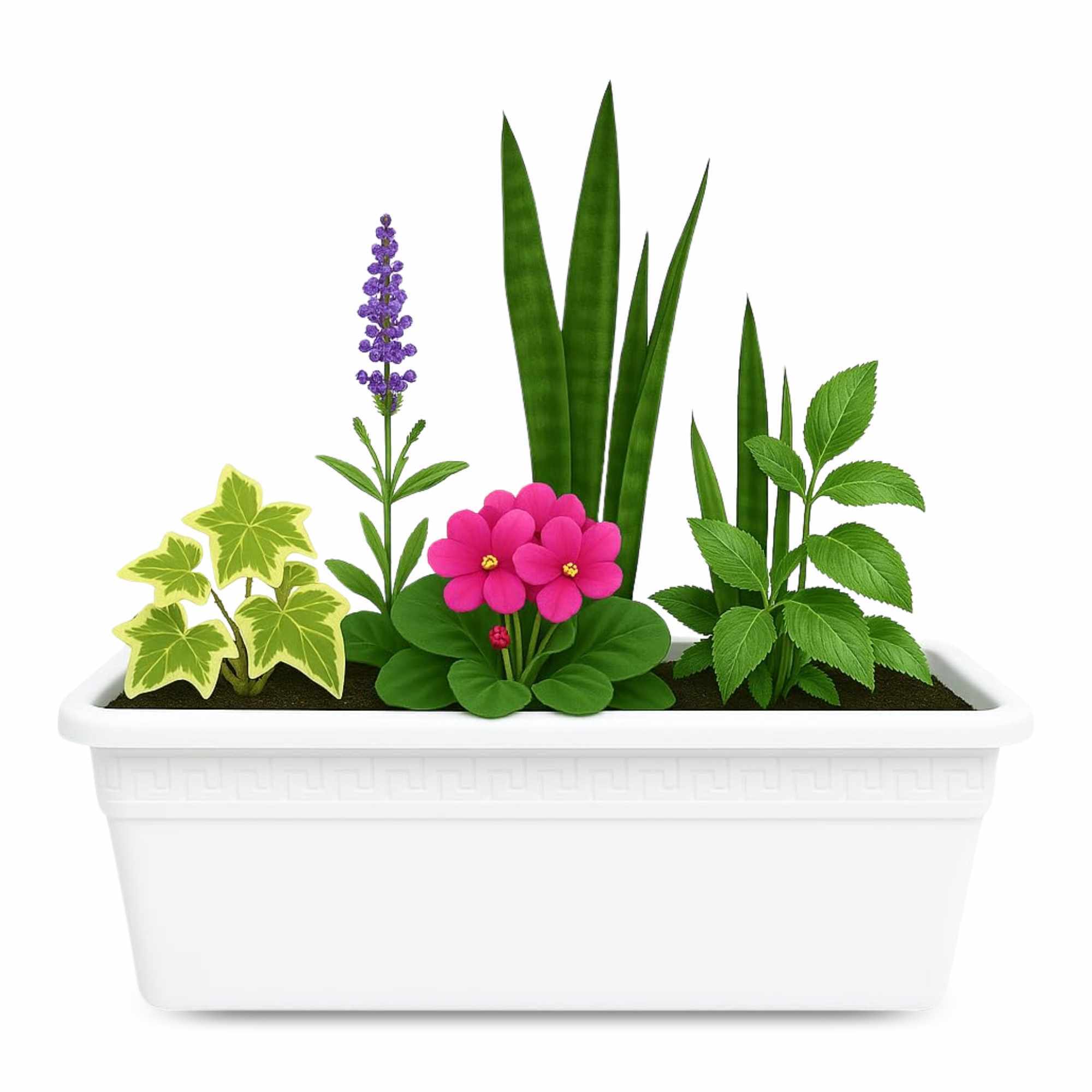 Jardinera de plástico 60 cm Blanco