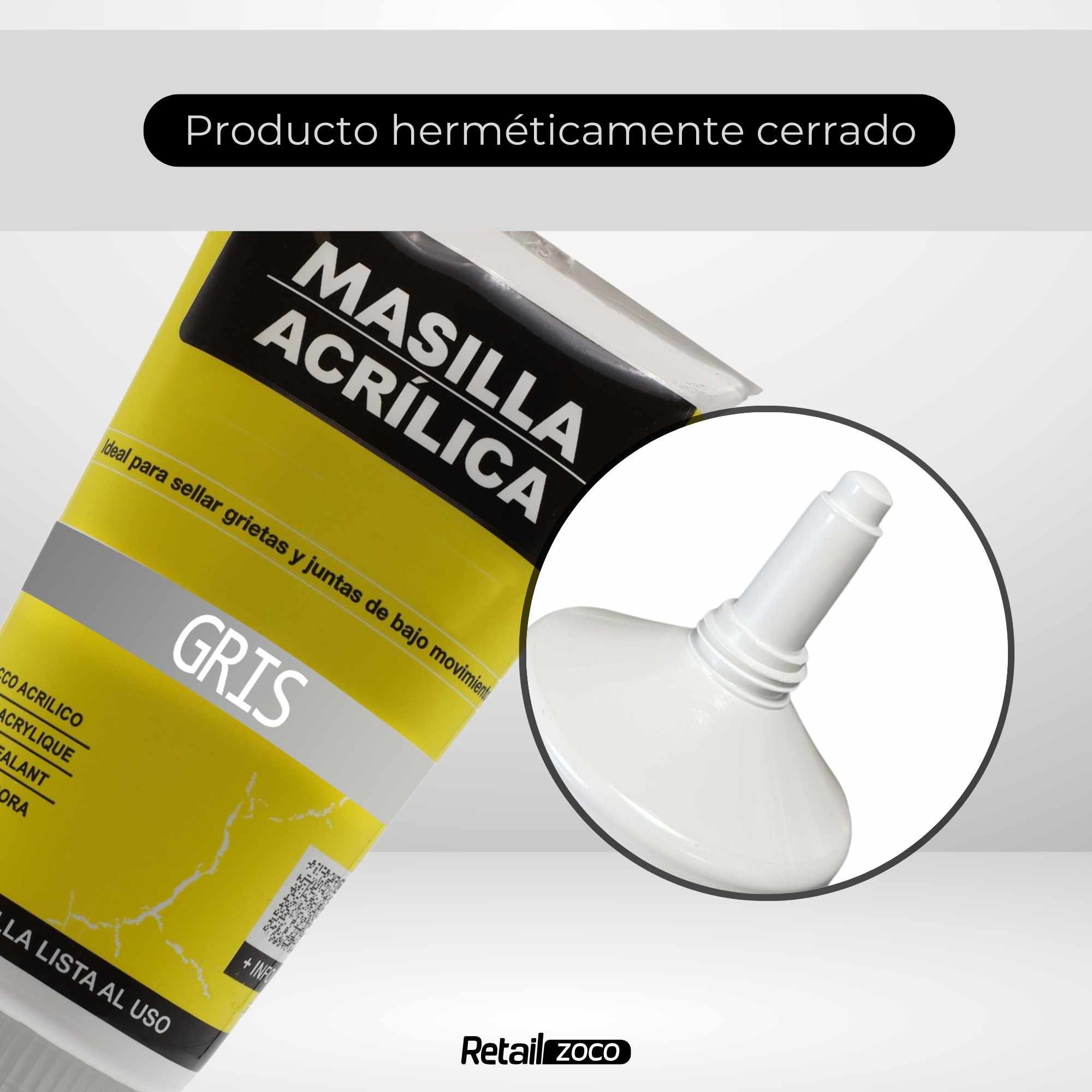 Masilla acrílica gris en tubo 150 gramos - imagen 6