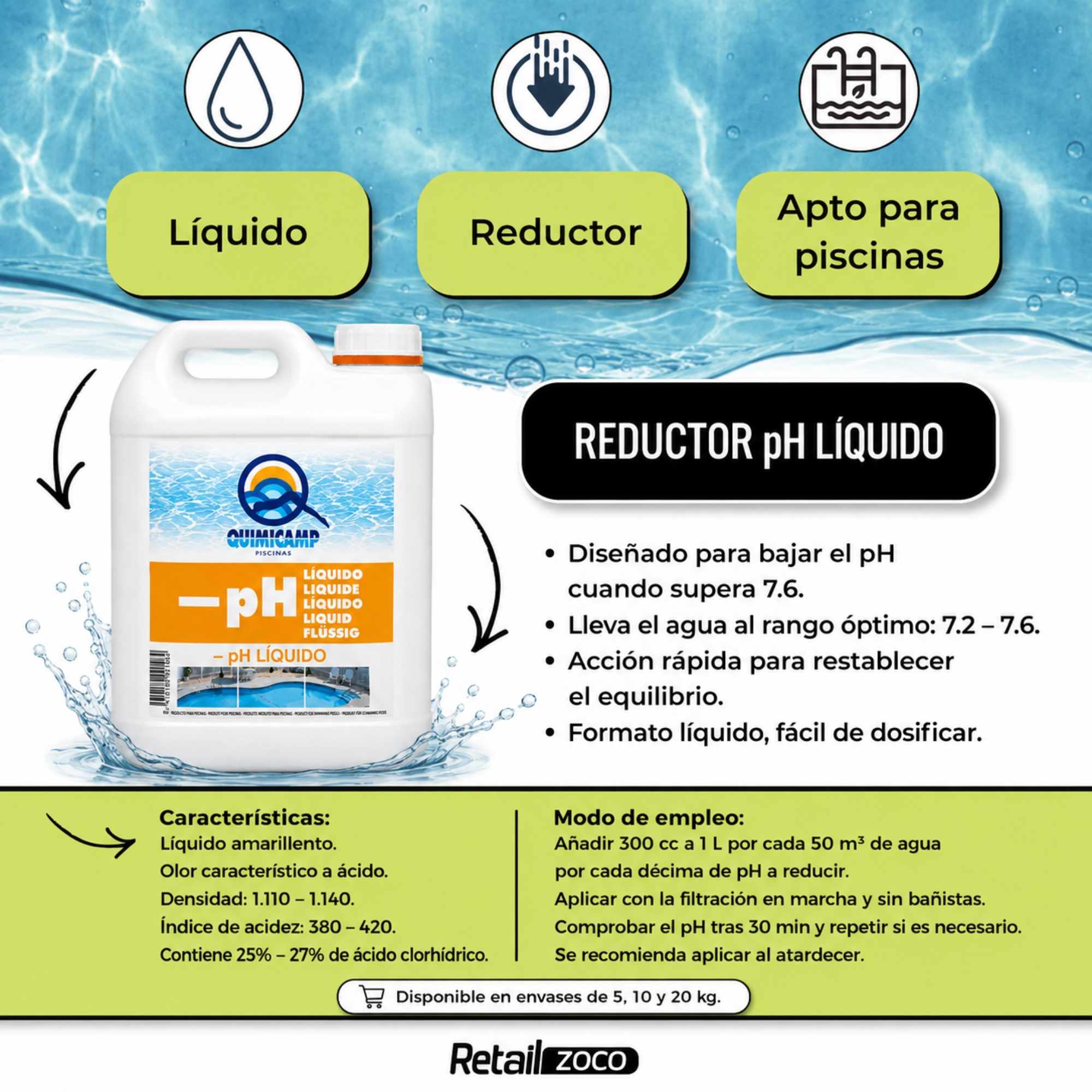 Reductor pH liquido 5 Litros - imagen 3