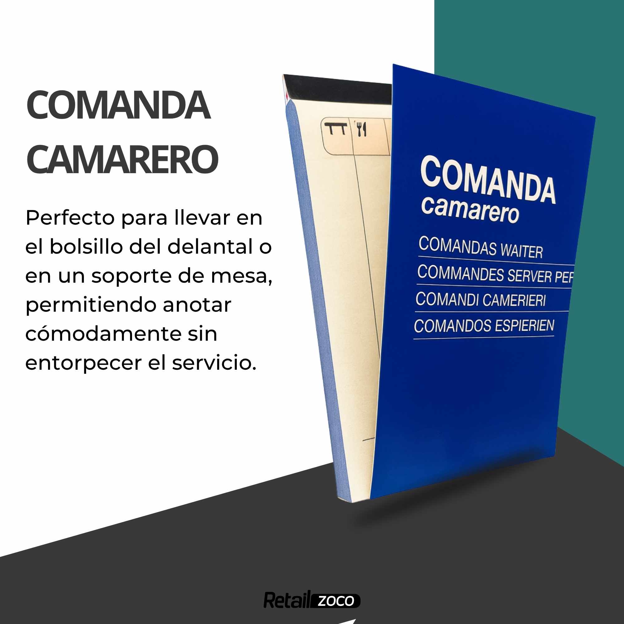 Talonario para comandas de camarero 105x145 mm 80 hojas doble copia - imagen 2