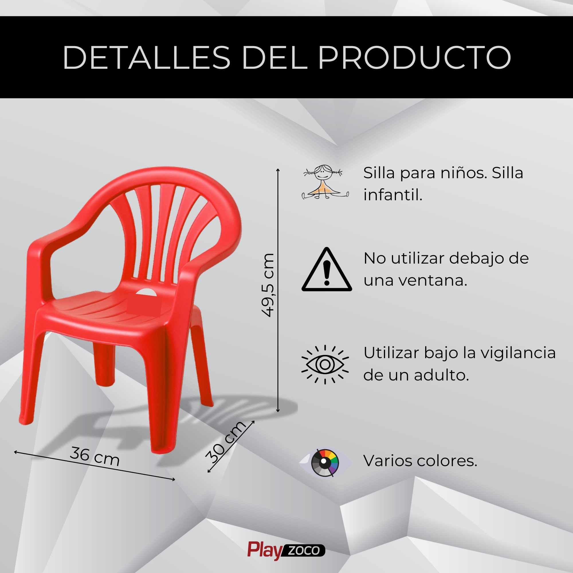 Silla infantil de plástico Rojo - imagen 3
