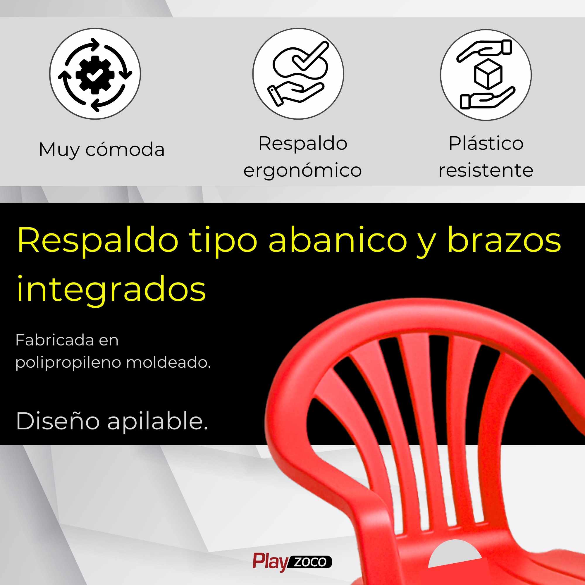 Silla infantil de plástico Rojo - imagen 5
