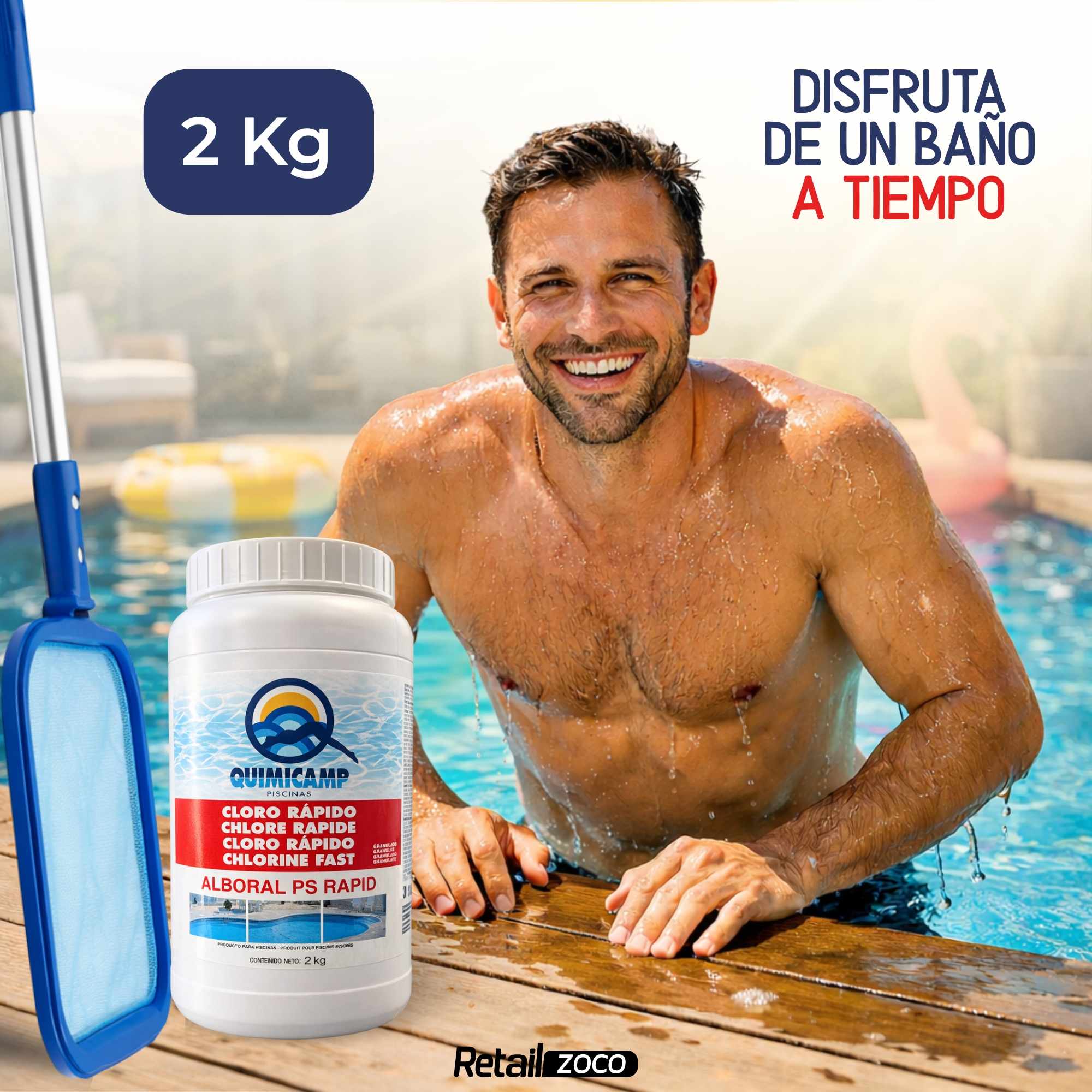 Cloro Choque Accion Rapida 2.5 Kg granulado recuperador de agua - imagen 4