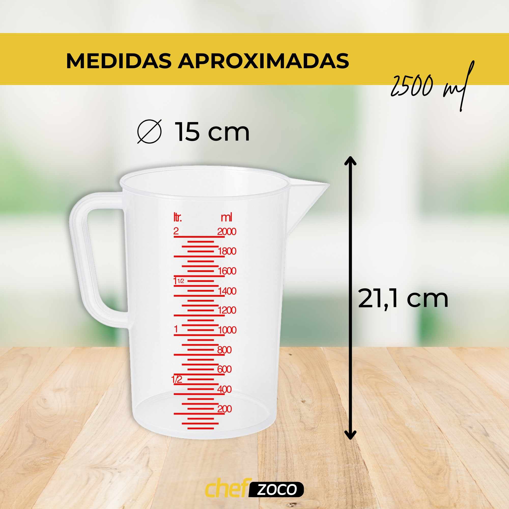 Jarra de plástico Medidora 2500 Ml Transparente - imagen 6
