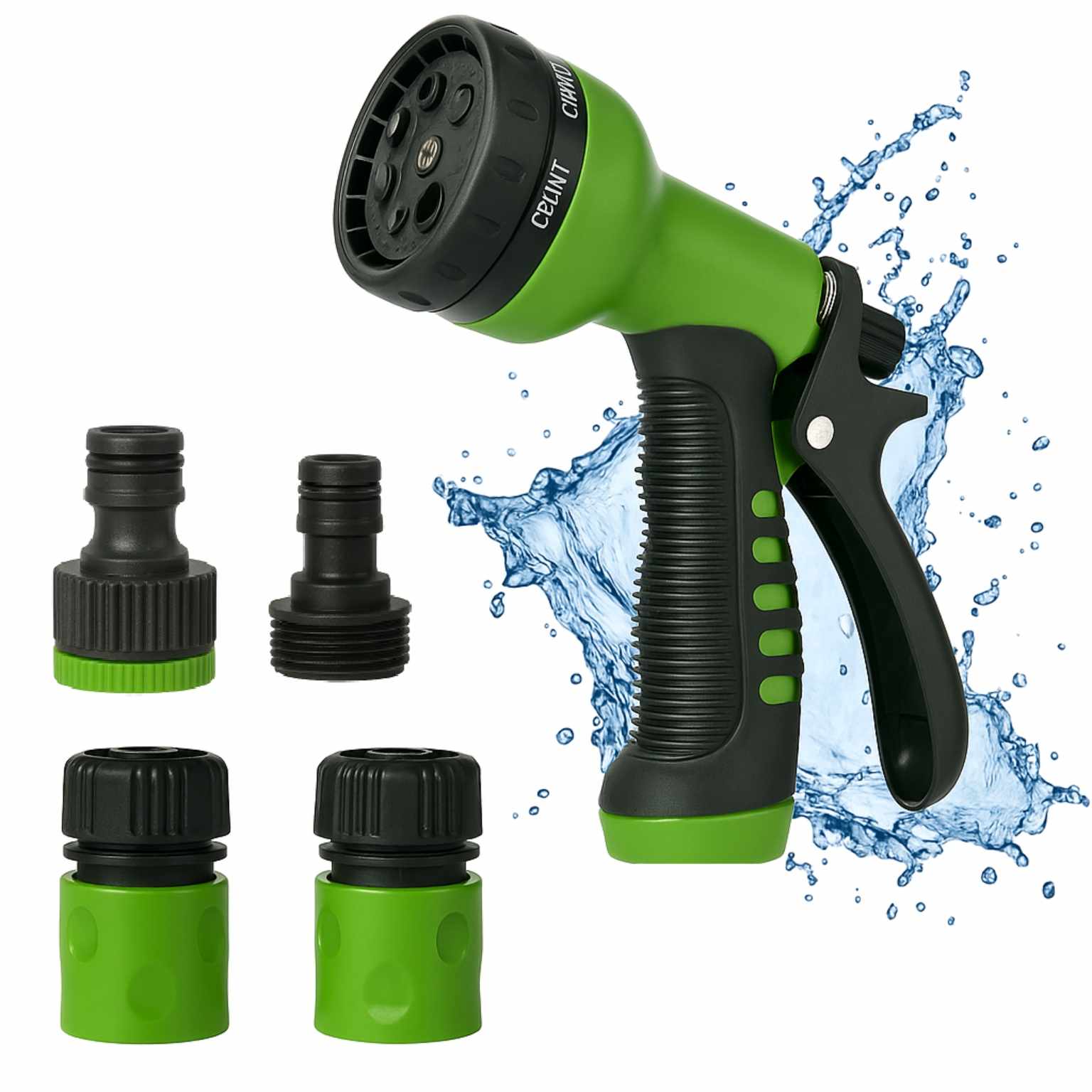 Kit Pisola de riego regulable con 4 adaptadores