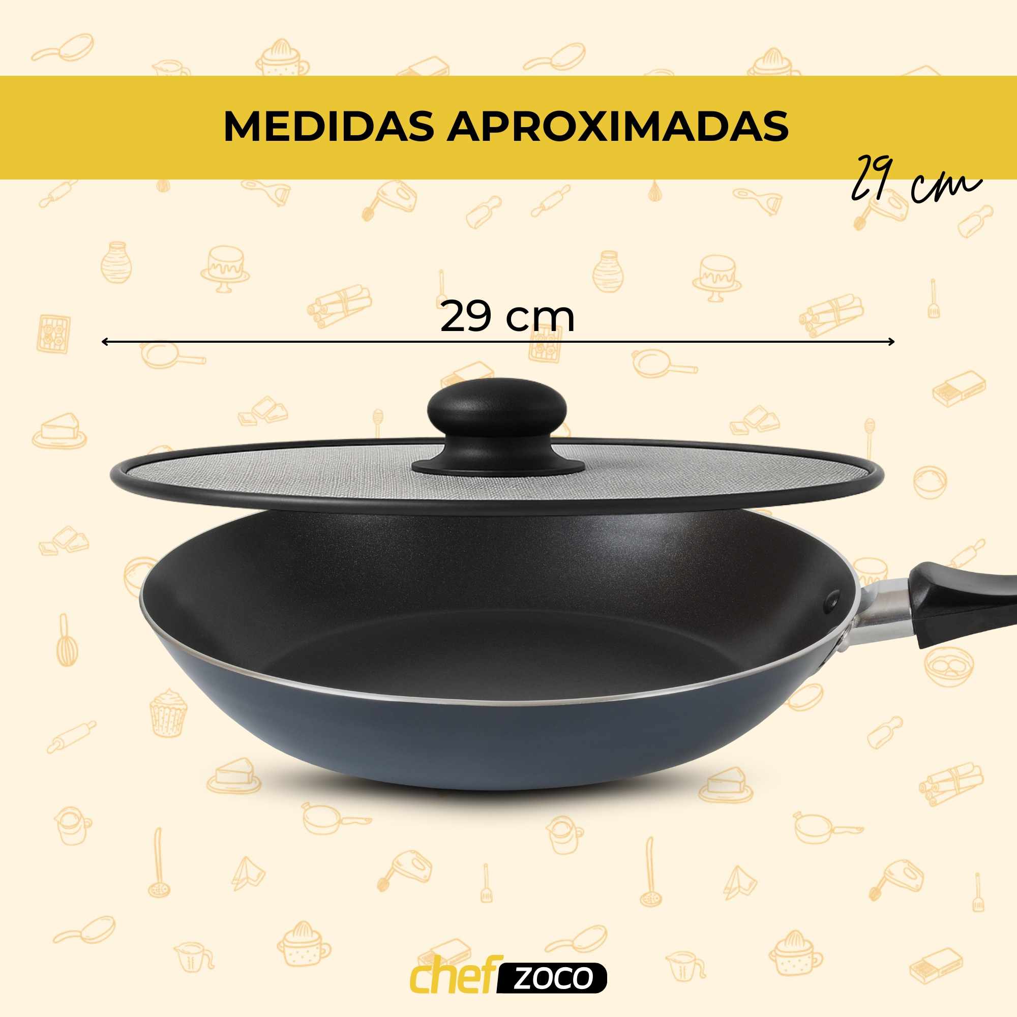 Tapa antisalpicaduras para sartén con malla antiadherente 29 cm - imagen 3