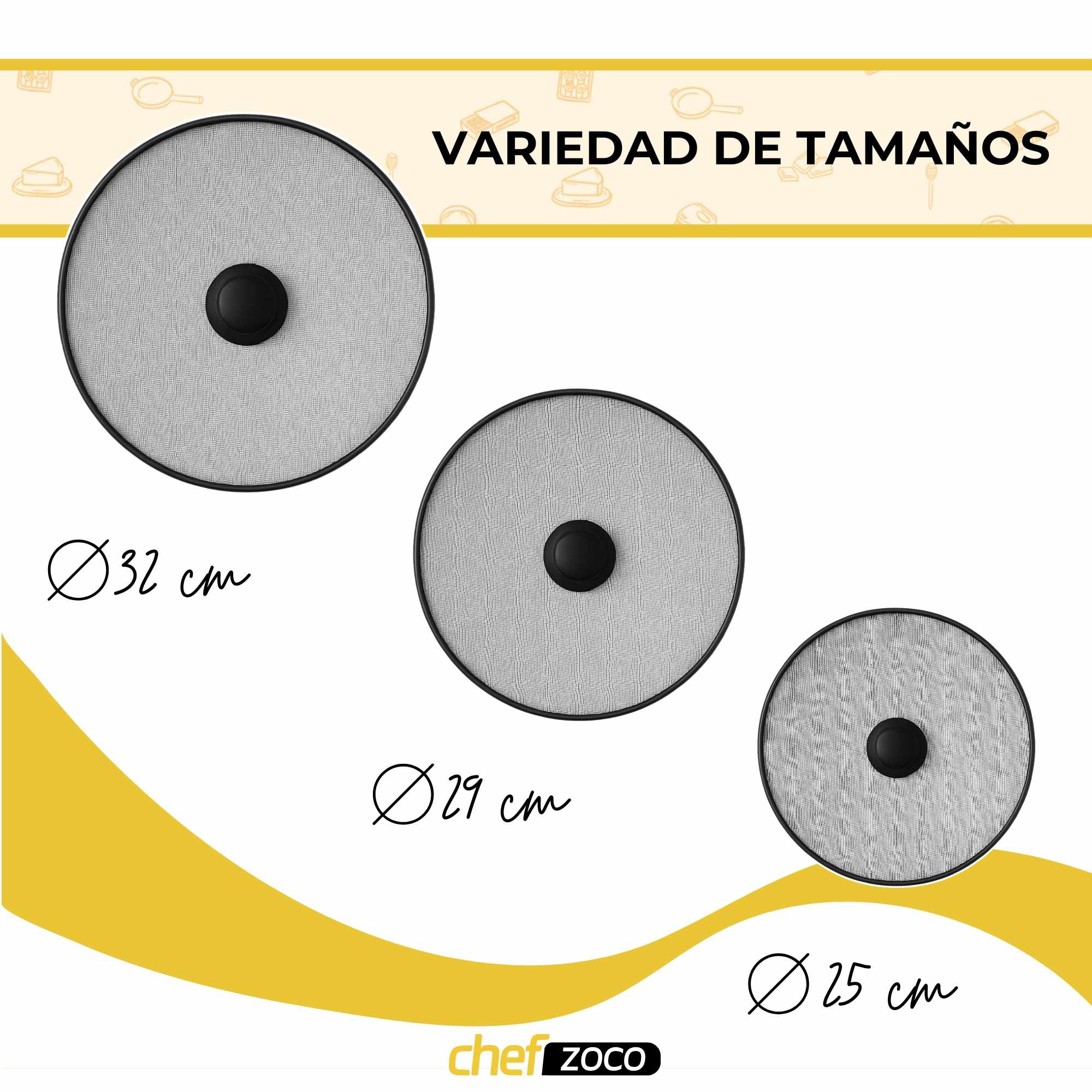 Tapa antisalpicaduras para sartén con malla antiadherente 29 cm - imagen 5