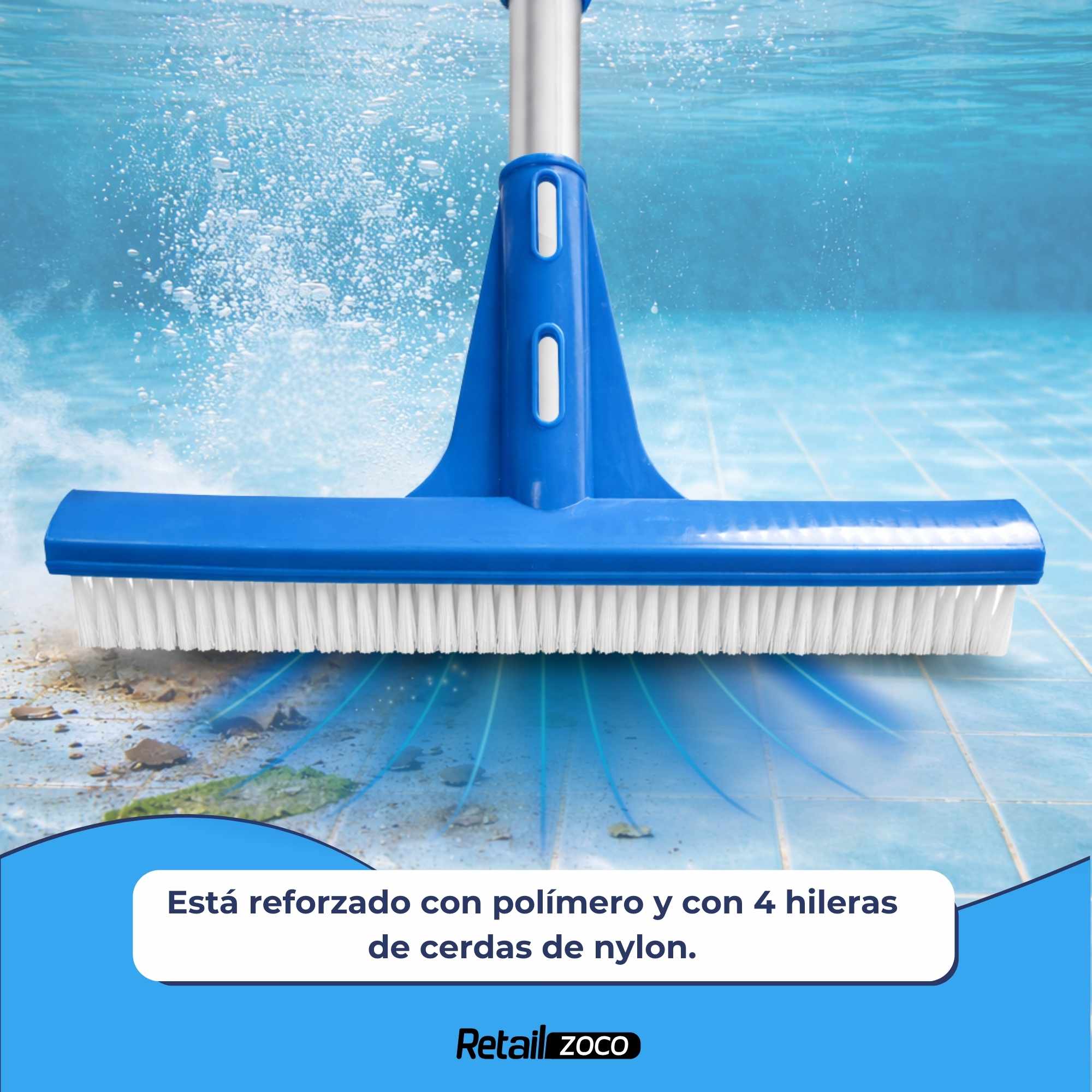 Cepillo limpieza de piscina recto - imagen 3