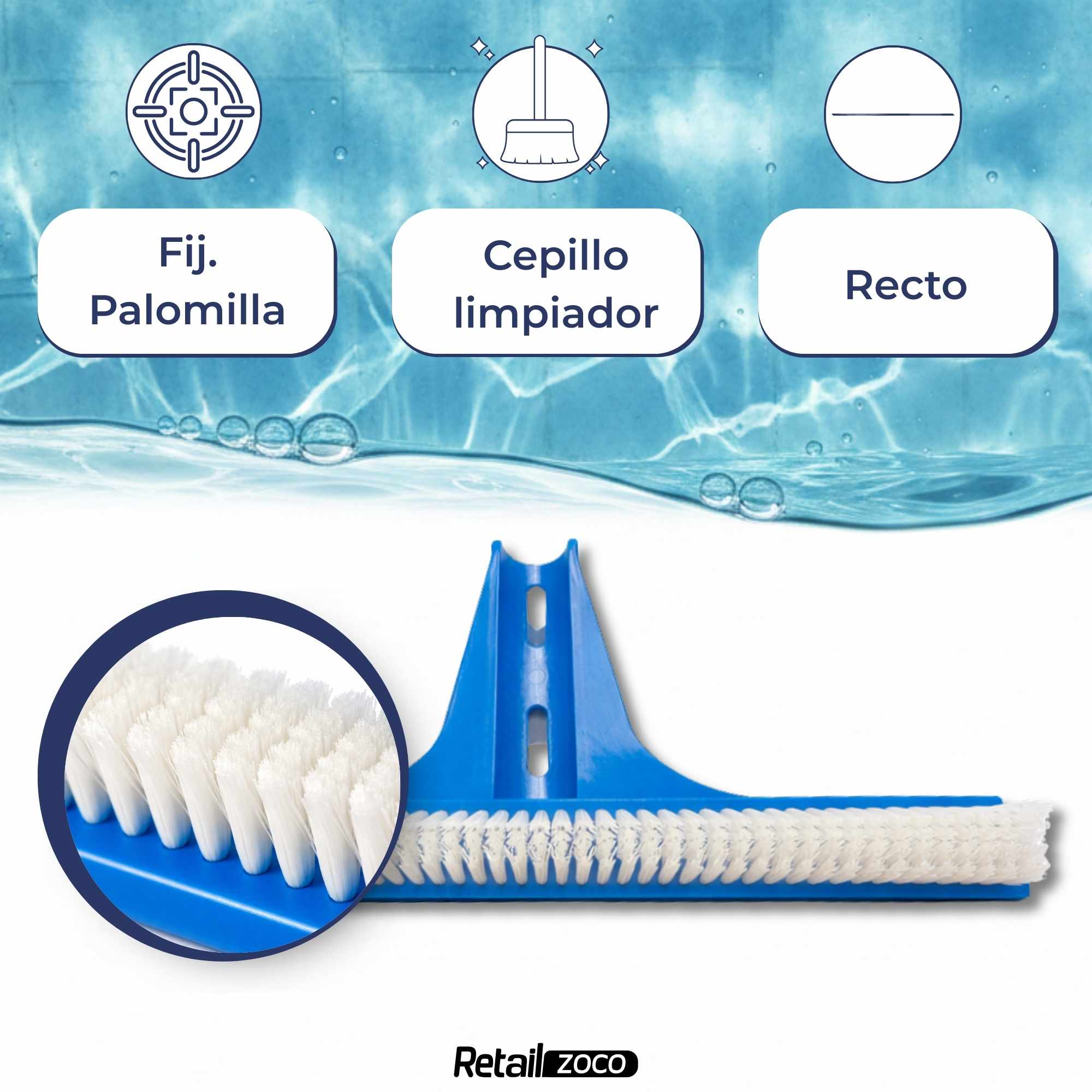 Cepillo limpieza de piscina recto - imagen 5
