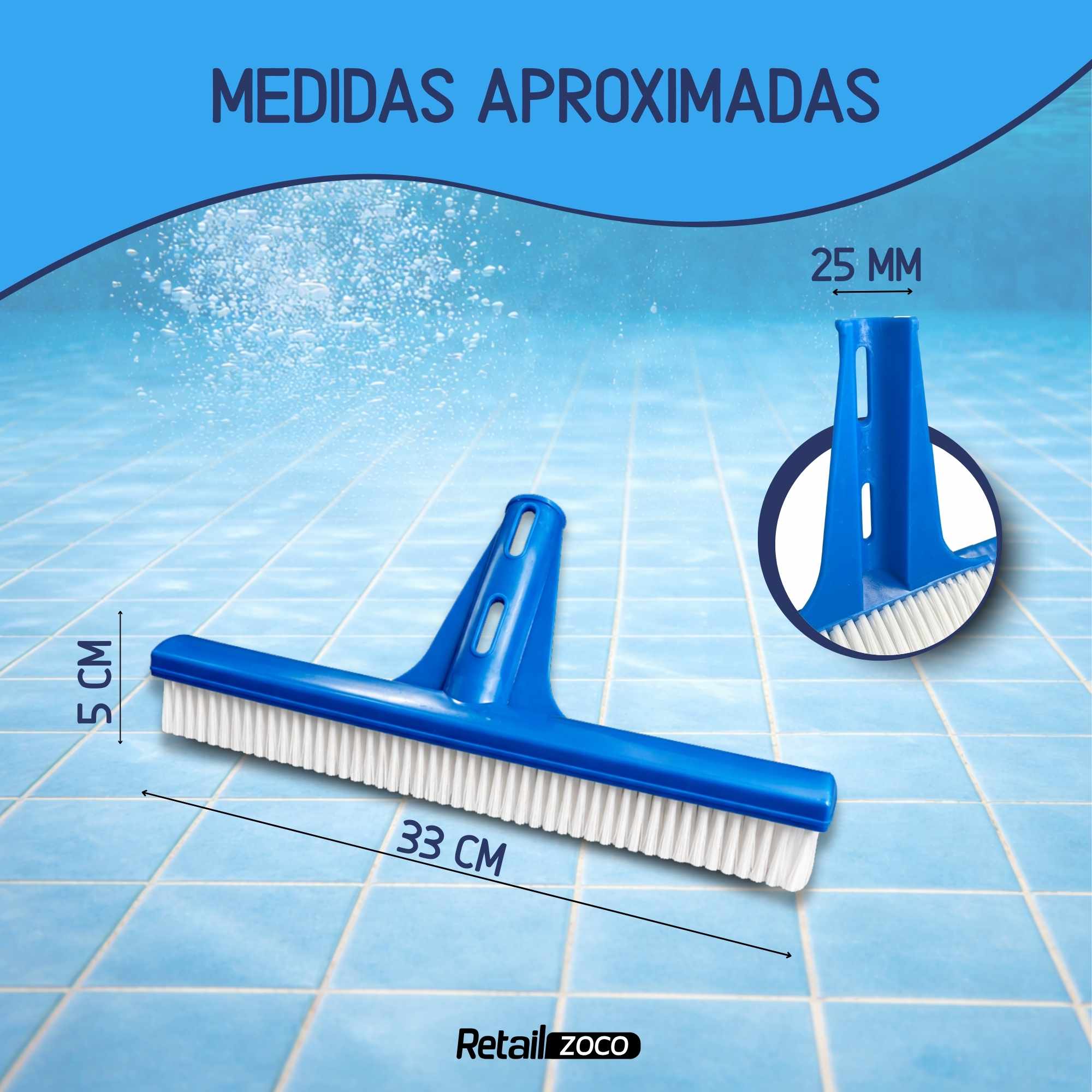 Cepillo limpieza de piscina recto - imagen 4