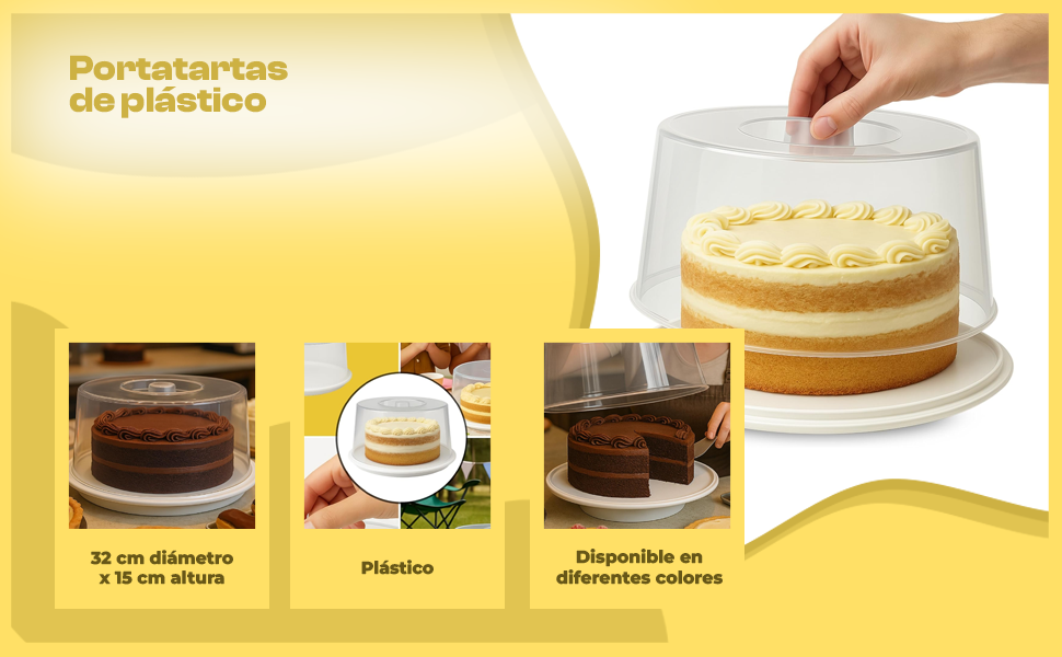 Banner - Tartera de plástico 32 cm diametro x 15 cm altura Blanco