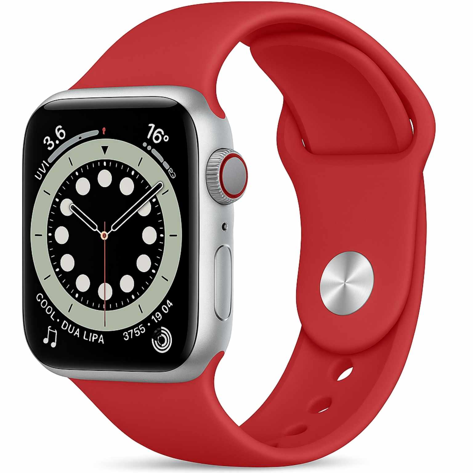 Correa Silicona Compatible Con Apple Watch Serie 10 Rojo Talla S