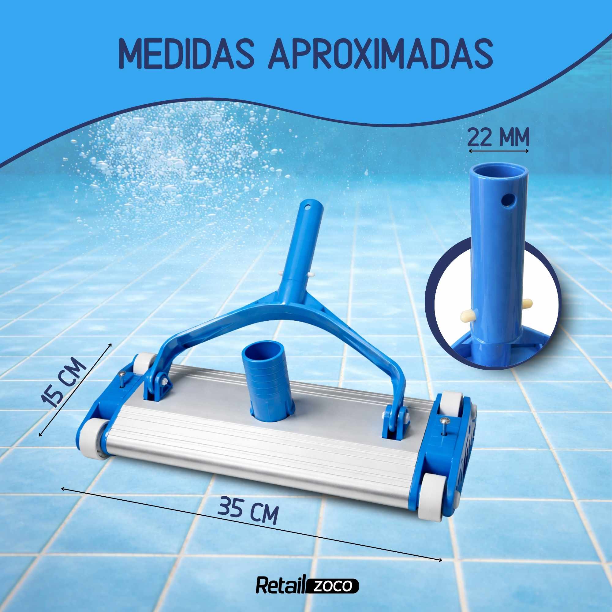 Limpiafondos de aluminio 35 cm Clip - imagen 4
