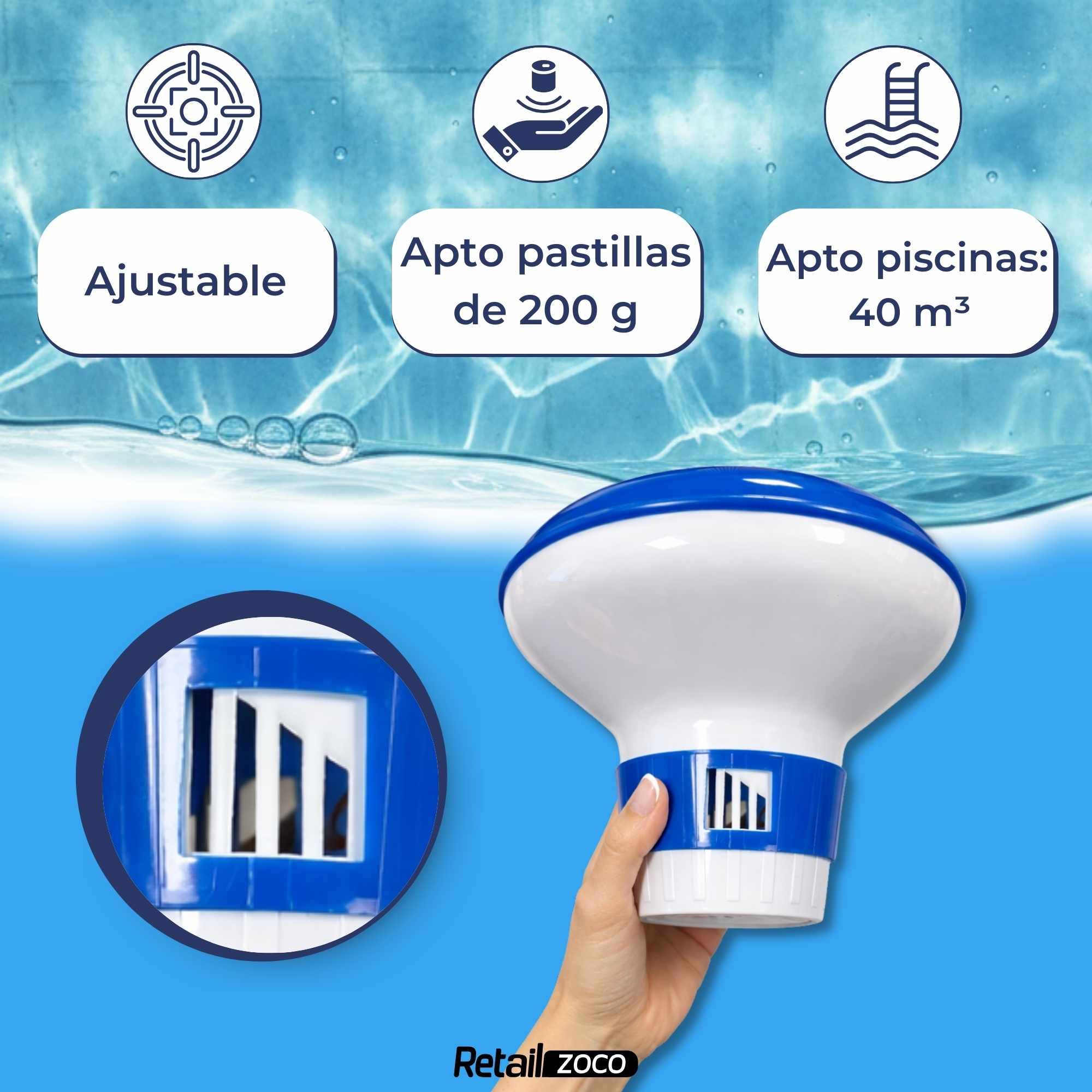 Clorador Flotante Tableta 200 g - imagen 5