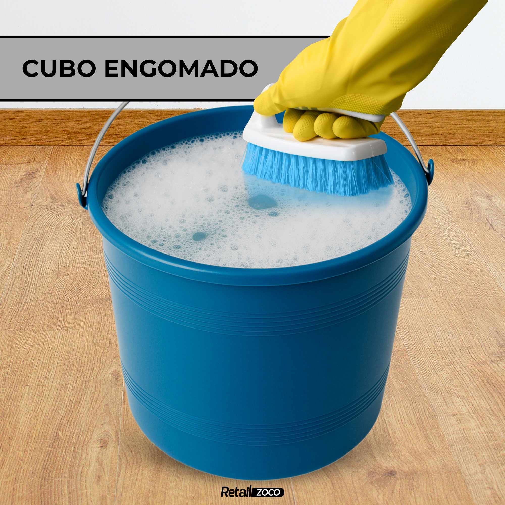 Cubo engomado plástico 8 Litros Azul - imagen 5