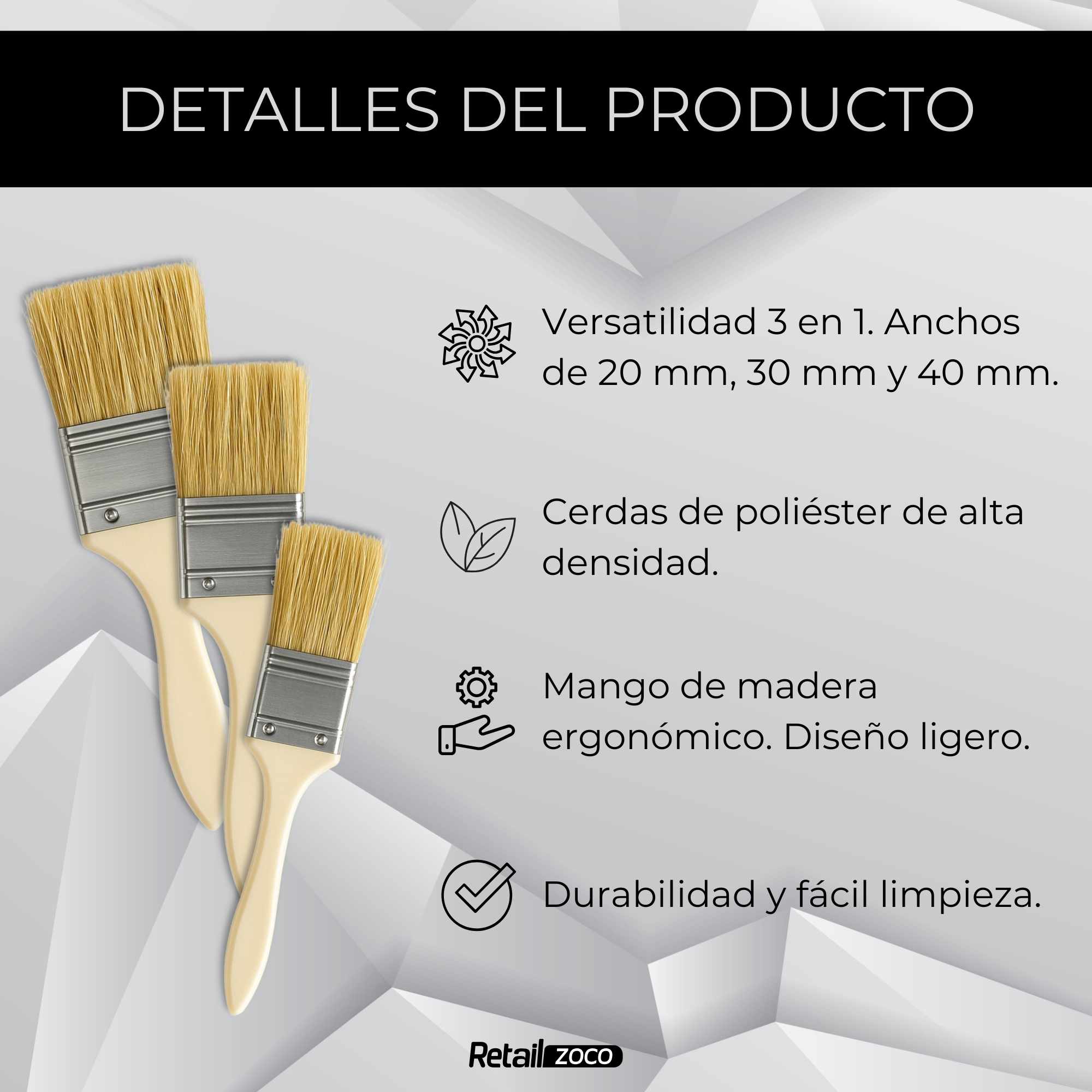 Brochas de Pintura pack 3 unidades - imagen 3