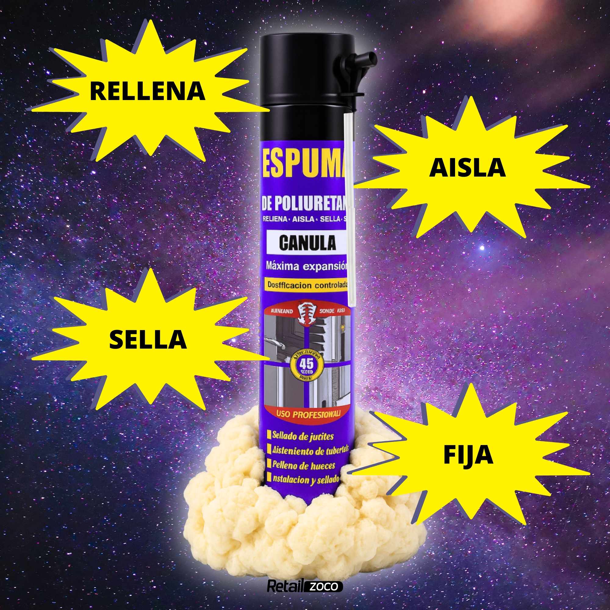 Espuma de Poliuretano Alta Expansión 750 ml con canula - imagen 3