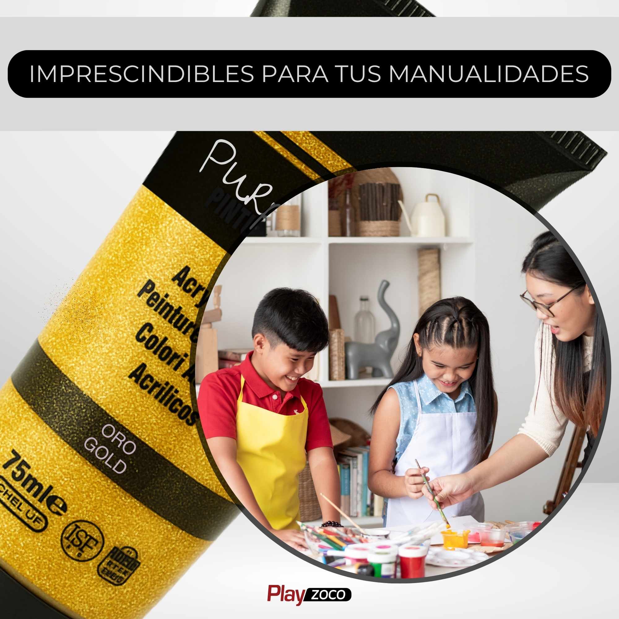 Pack Pinturas acrilicas Purpurina de 6 Colores para lienzos y Manualidades 75 ml - imagen 6