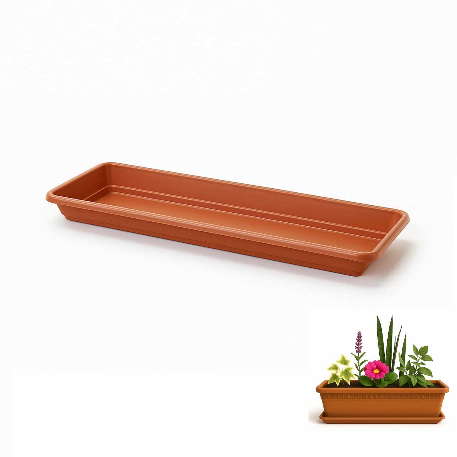 Plato Jardinera de plástico 60 Cm Terracota