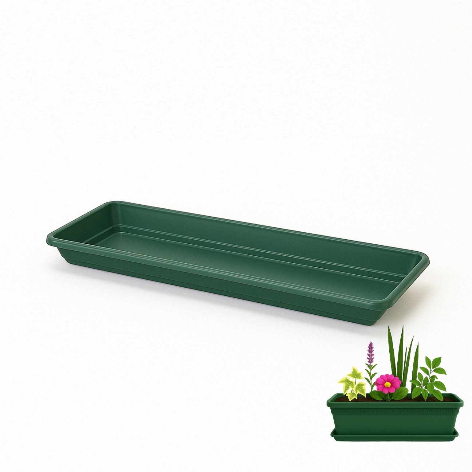 Plato Jardinera De Plástico 60 Cm Verde