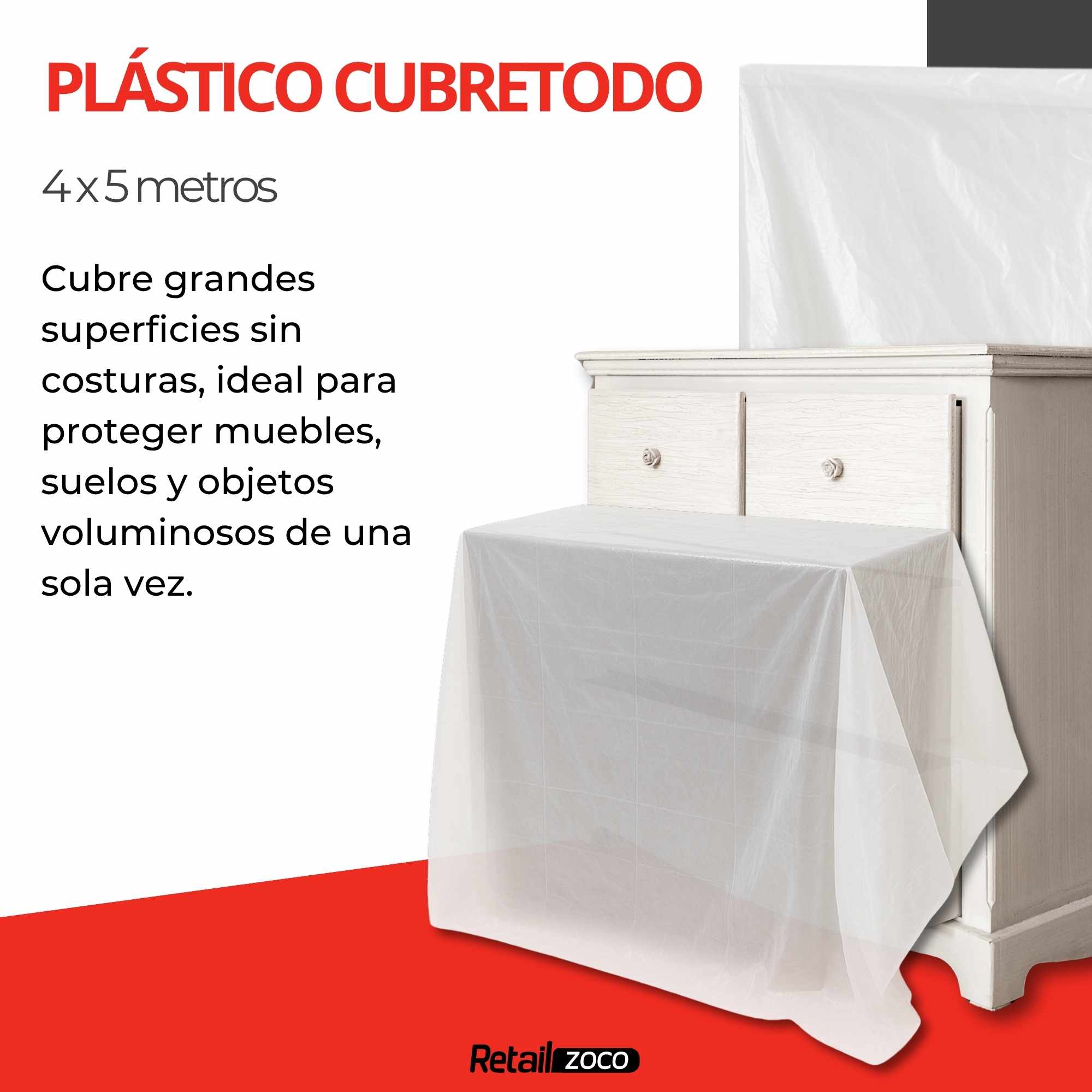 Cubiertas de plastico cubretodo 4 x 5 Metros 6 Micras - imagen 2