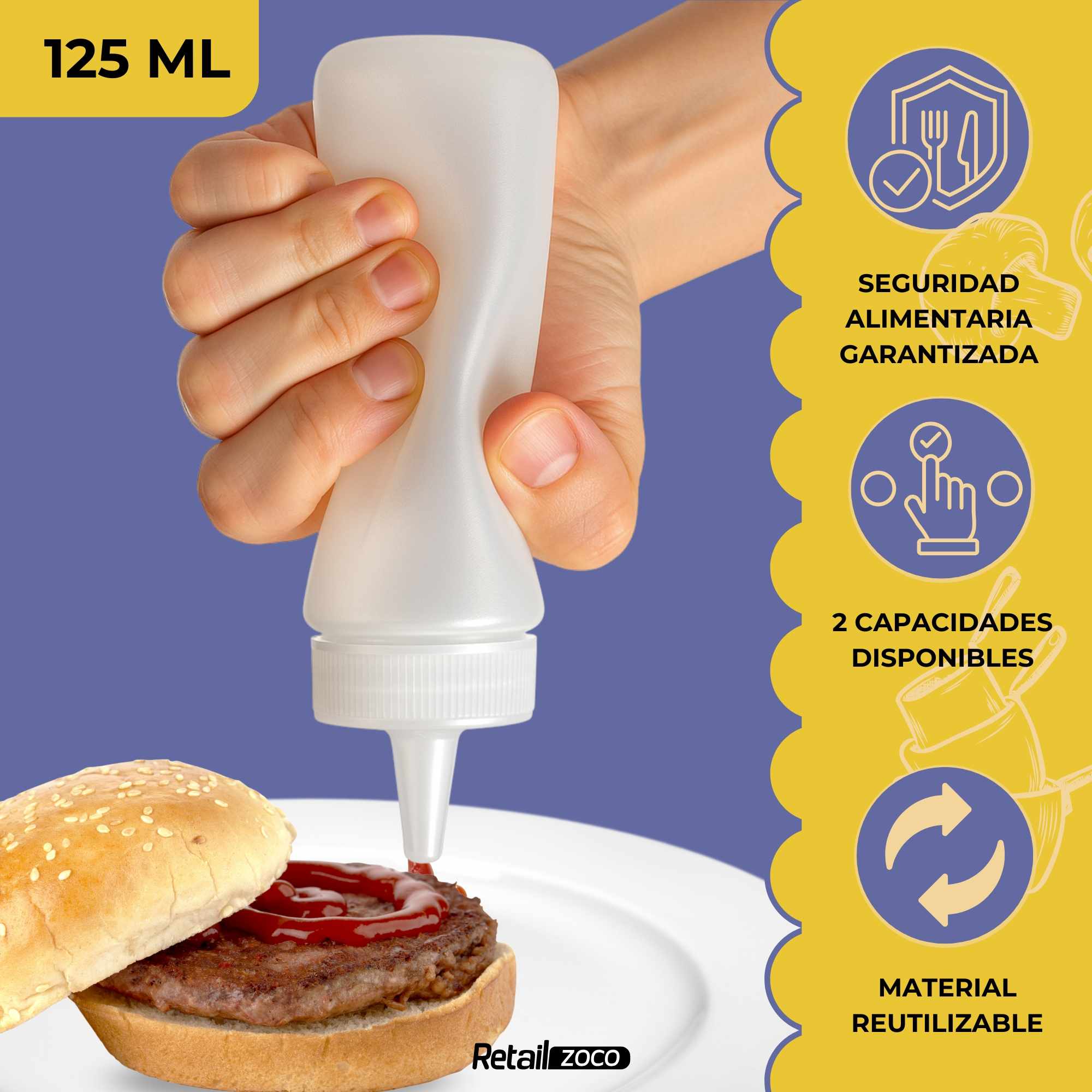 Botella para salsas plástico 125 ml - imagen 3
