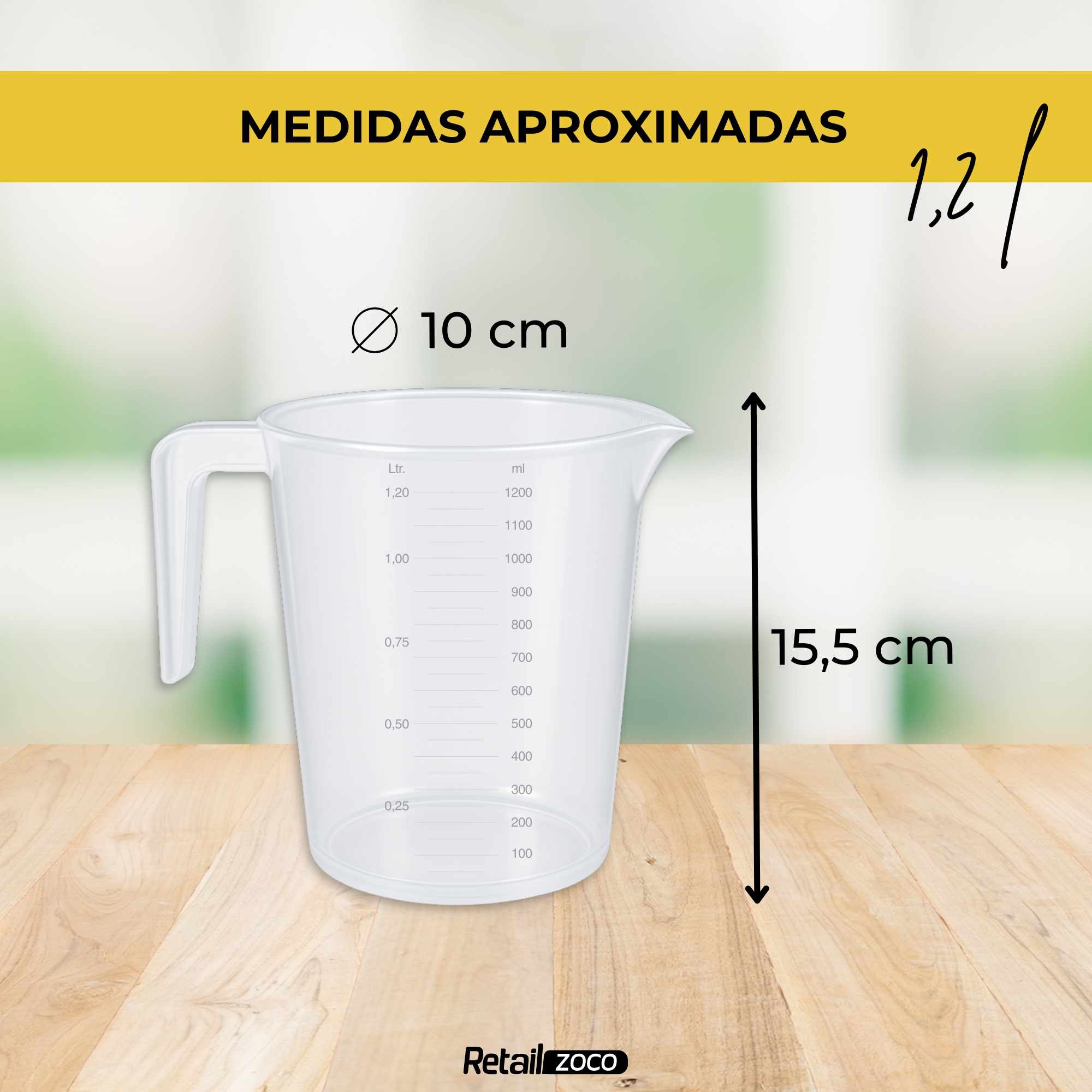Jarra de plástico Medidora 1200 Ml para microondas - imagen 3