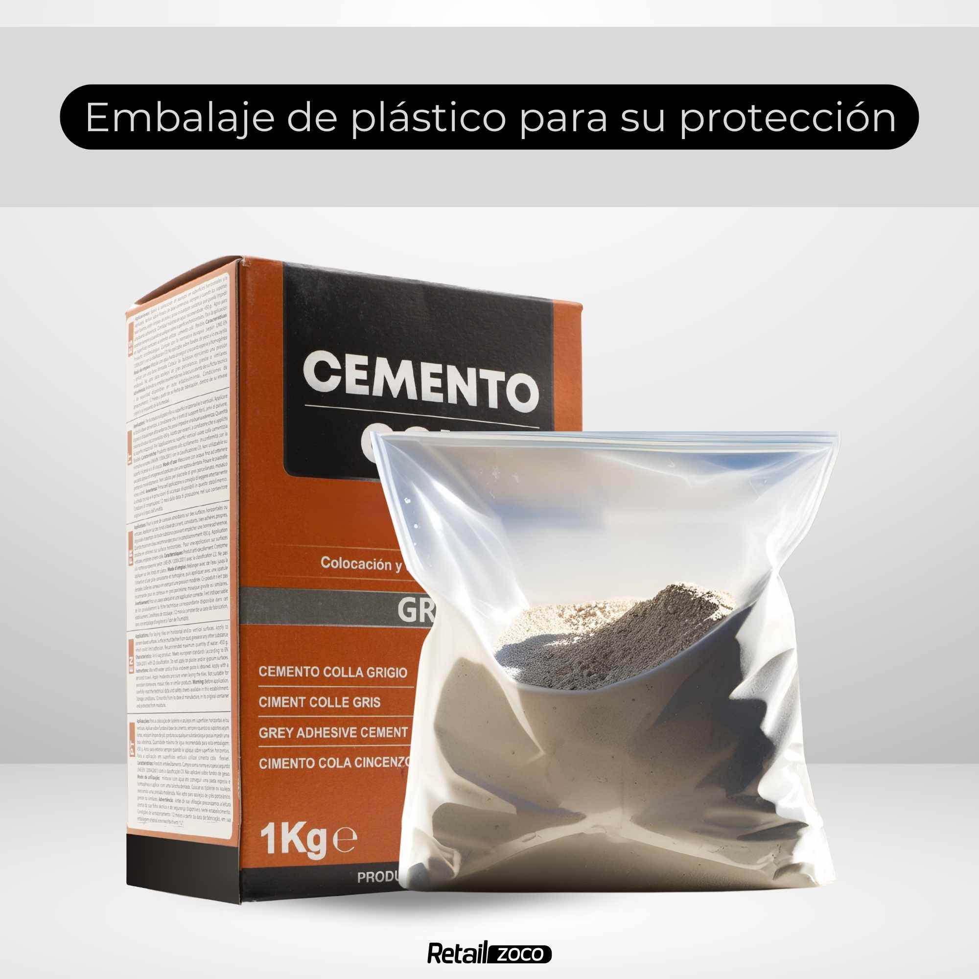 Cemento cola gris para colocación y encolado de azulejos en polvo 1 Kg - imagen 6