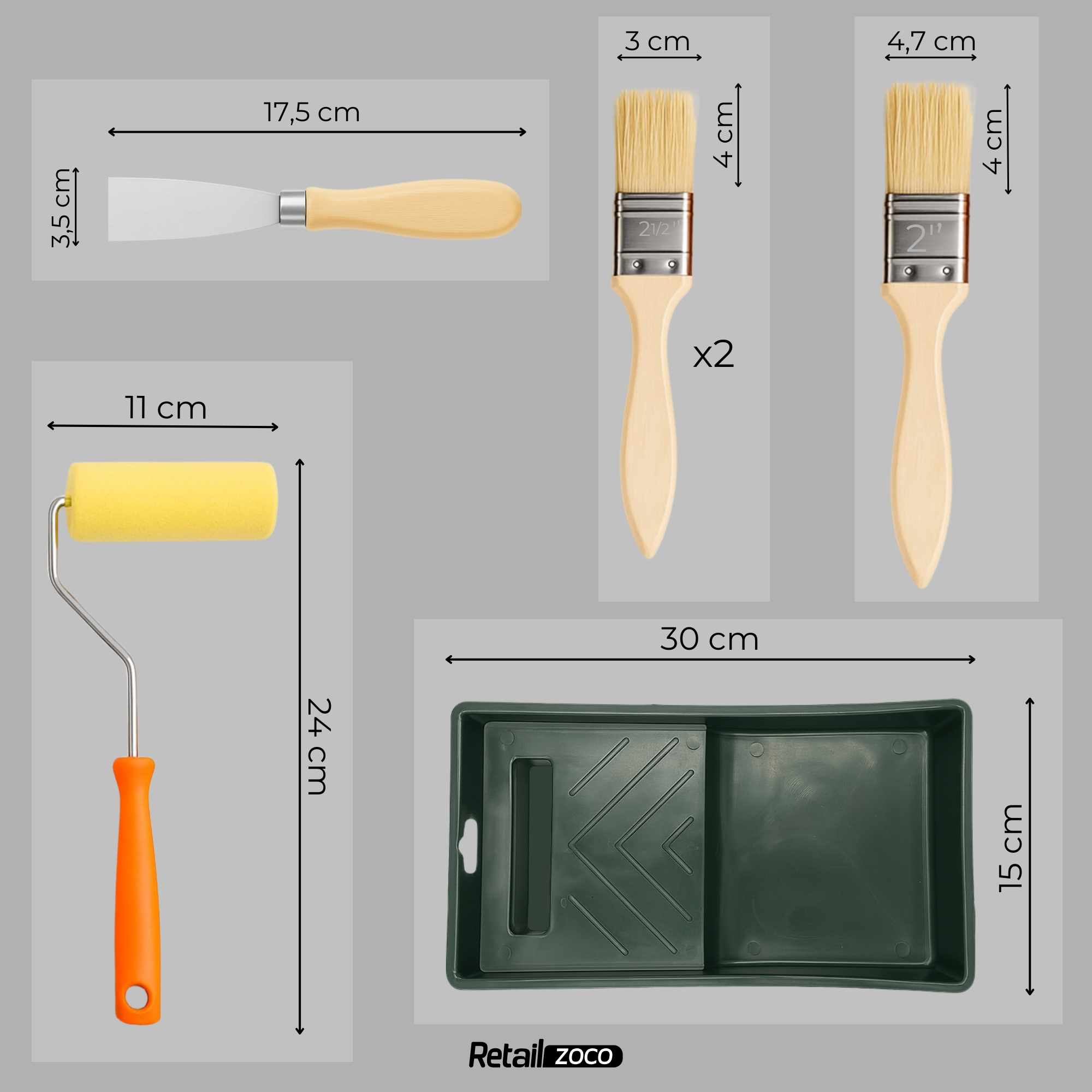 Conjunto de pintor de 7 piezas apto para barnizar - imagen 6