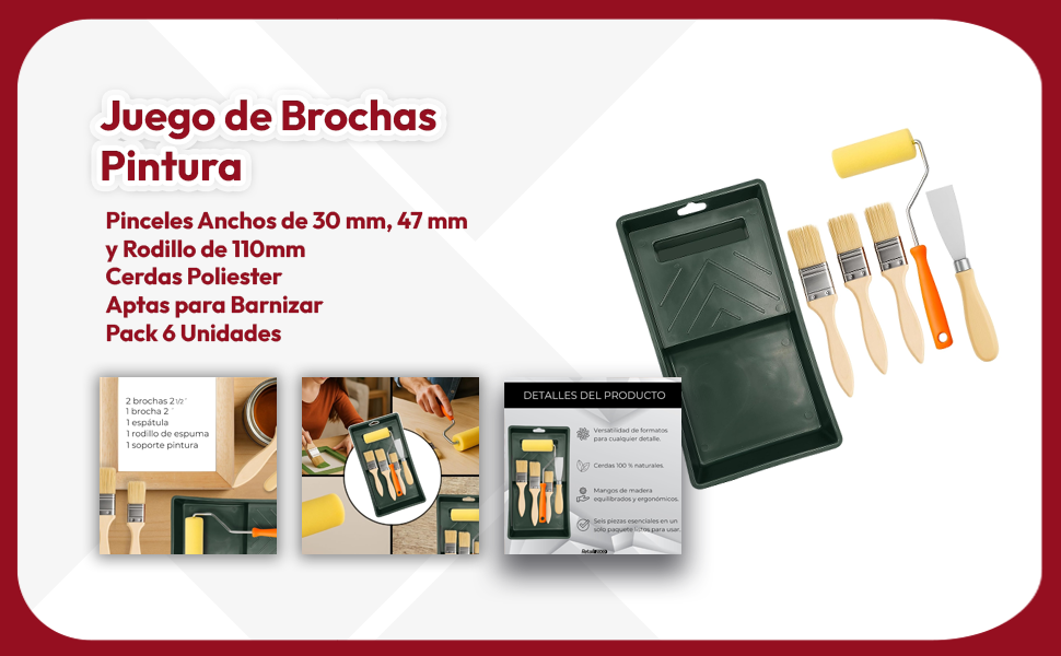 Banner - Conjunto de pintor de 7 piezas apto para barnizar