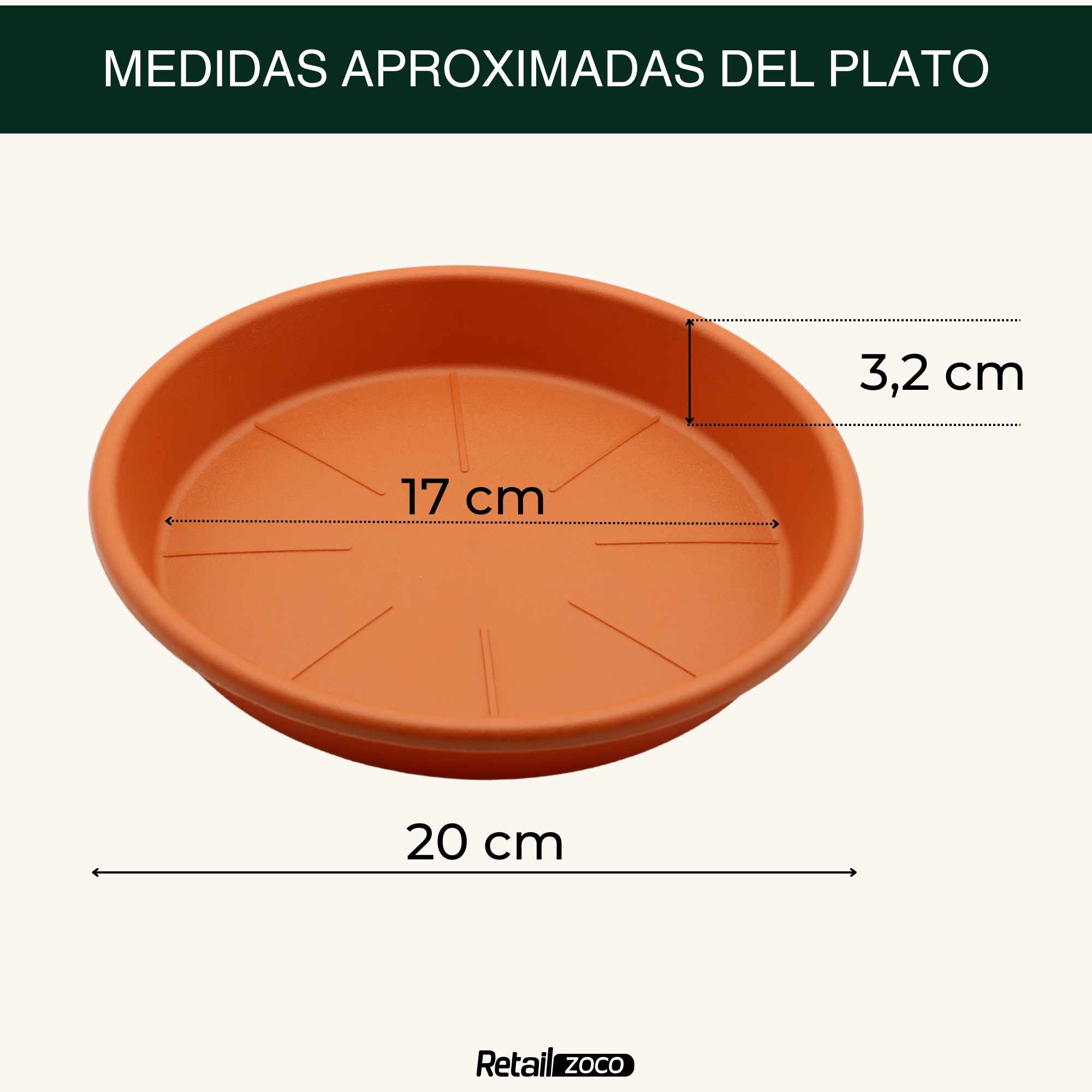 Plato de maceta Terracota apto para maceta de 25 cm - imagen 4
