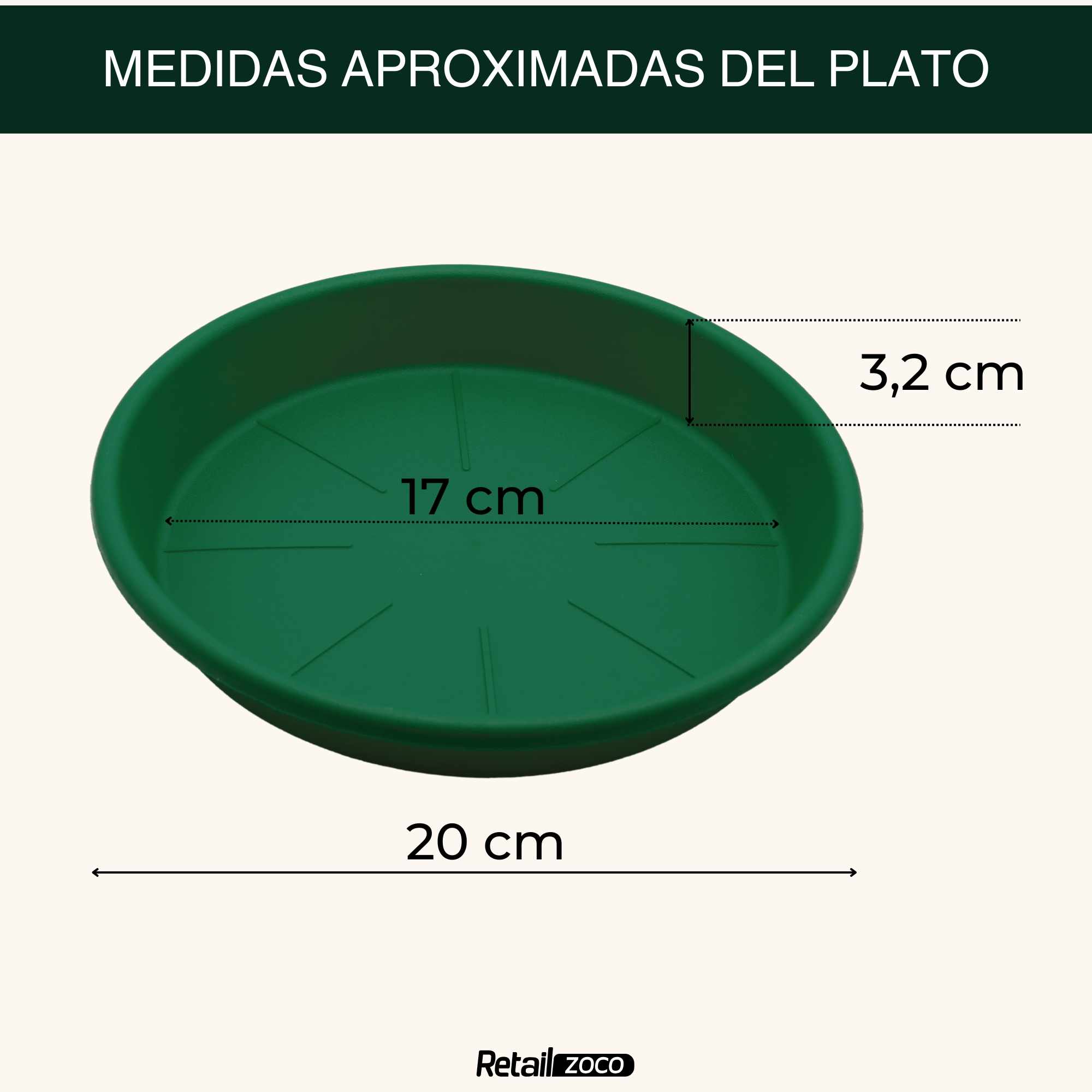 Plato de maceta Verde apto para maceta de 25 cm - imagen 4