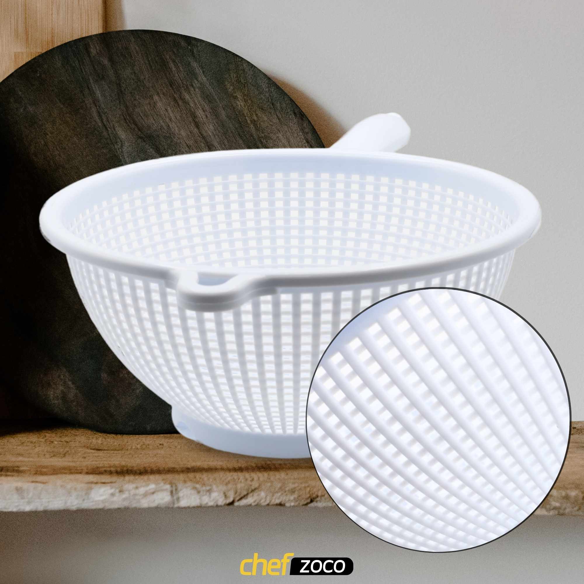 Escurridor verduras con mango plastico 22 cm Blanco - imagen 6
