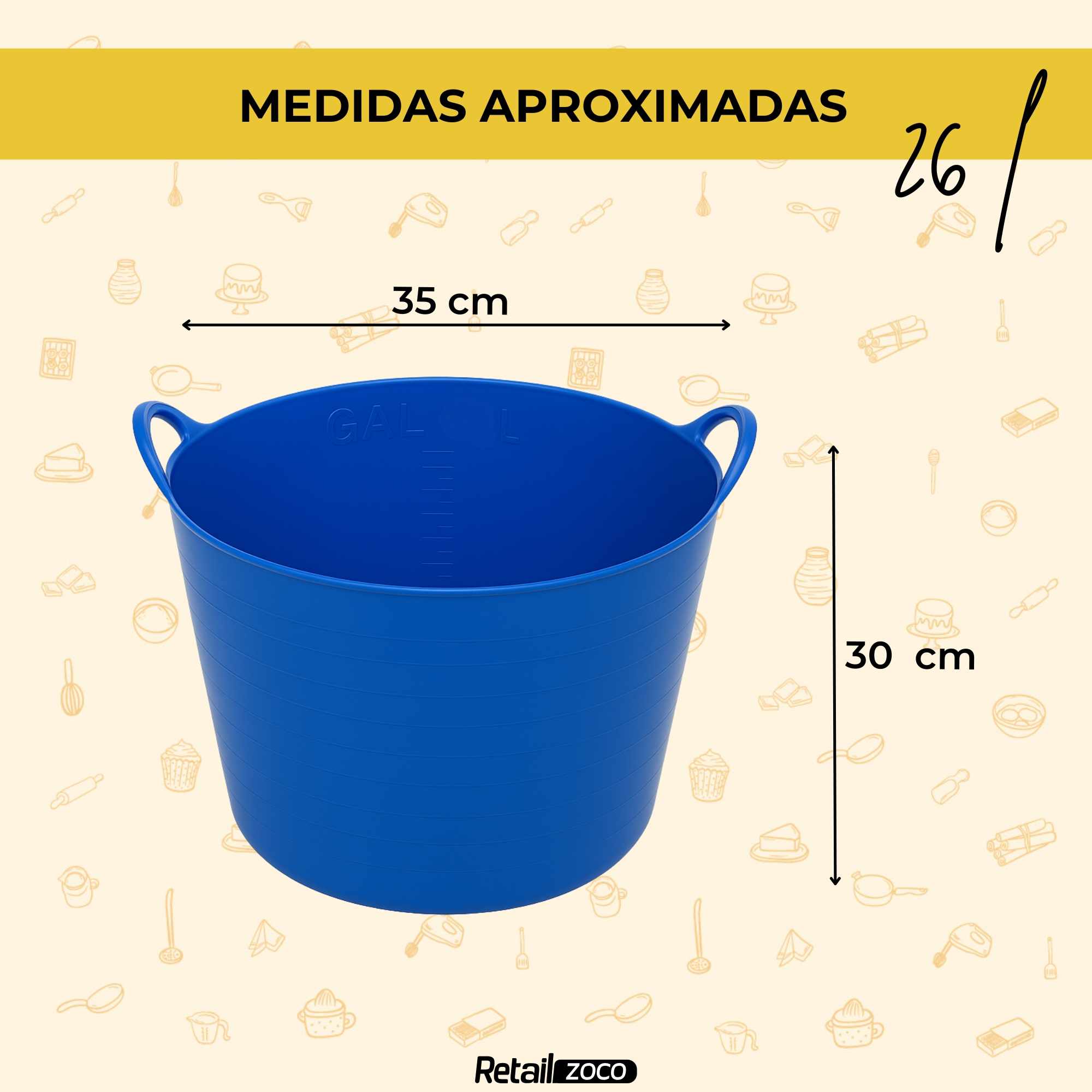 Capazo Uso Alimentario 26 Litros azul - imagen 4