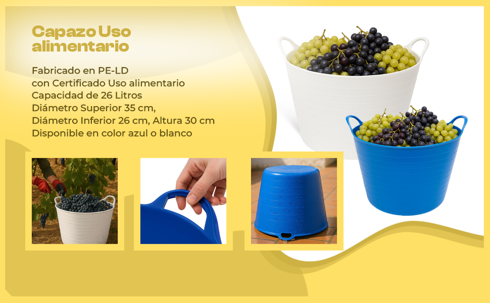 Banner - Capazo Uso Alimentario 26 Litros azul