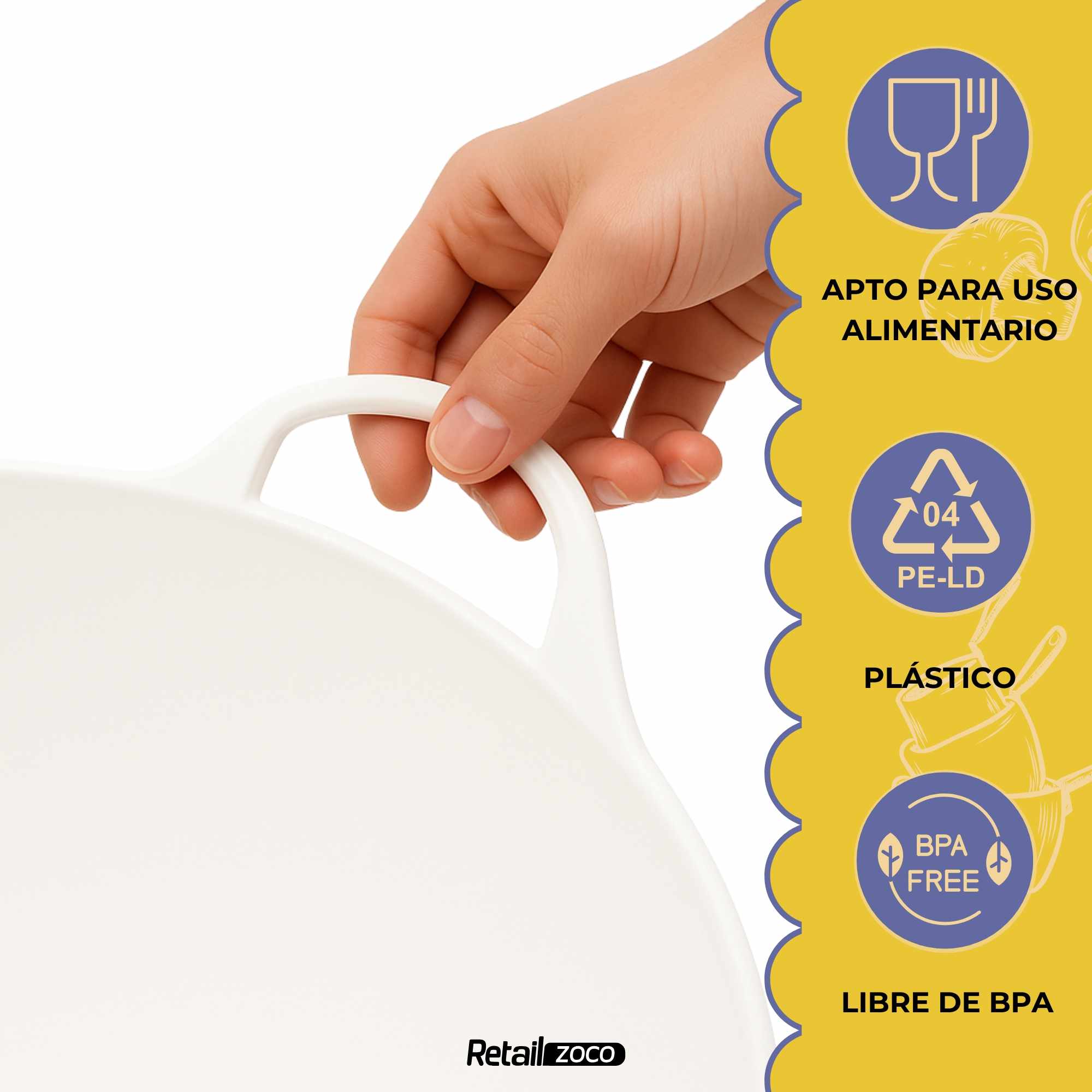 Capazo Uso Alimentario 26 Litros blanco - imagen 3