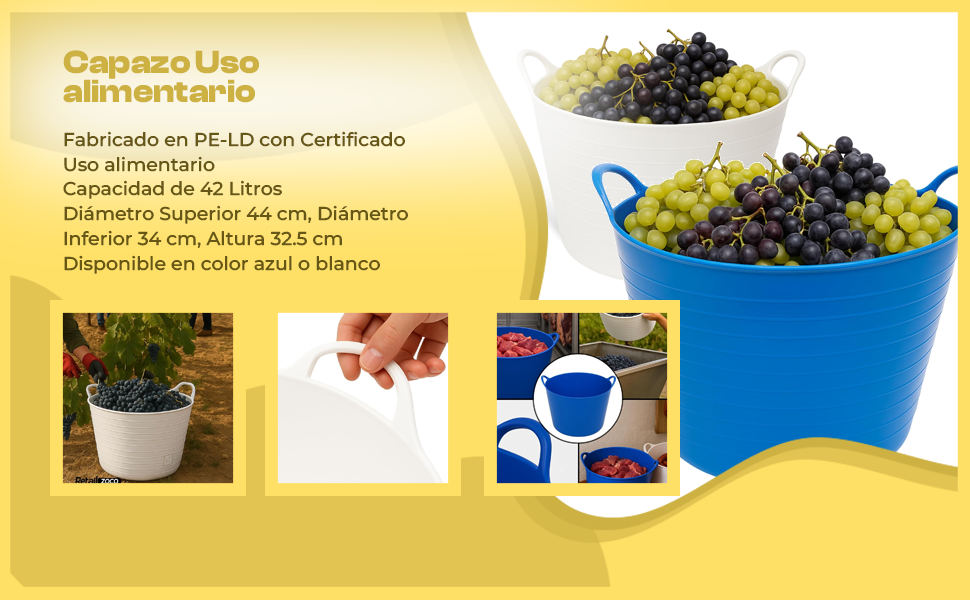 Banner - Capazo Uso Alimentario 42 Litros azul