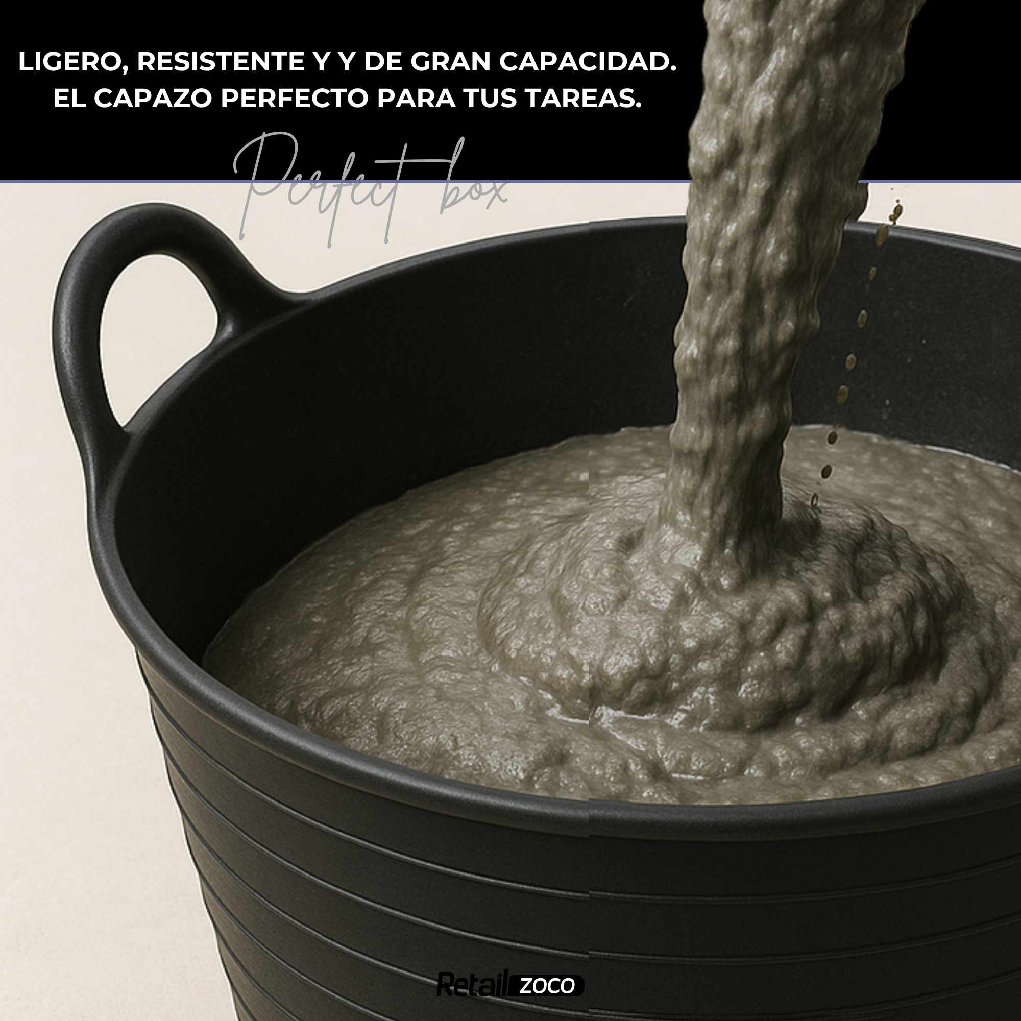 Capazo 30 Litros Negro con asas PE-LD - imagen 5