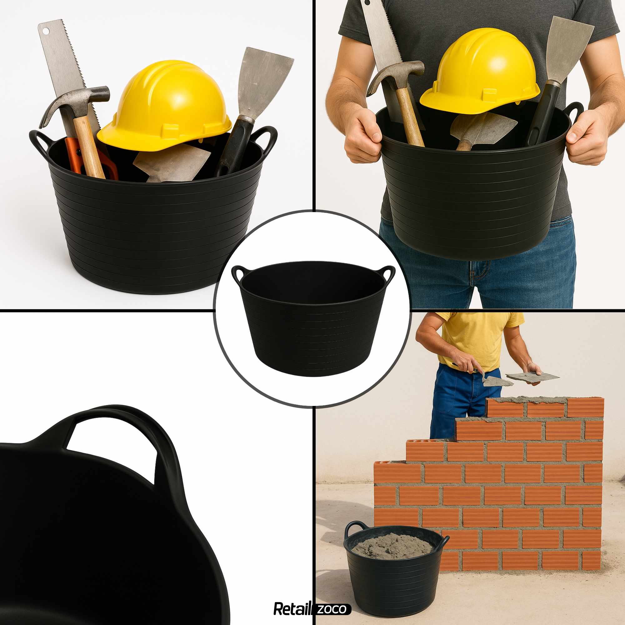 Capazo 30 Litros Negro con asas PE-LD - imagen 6