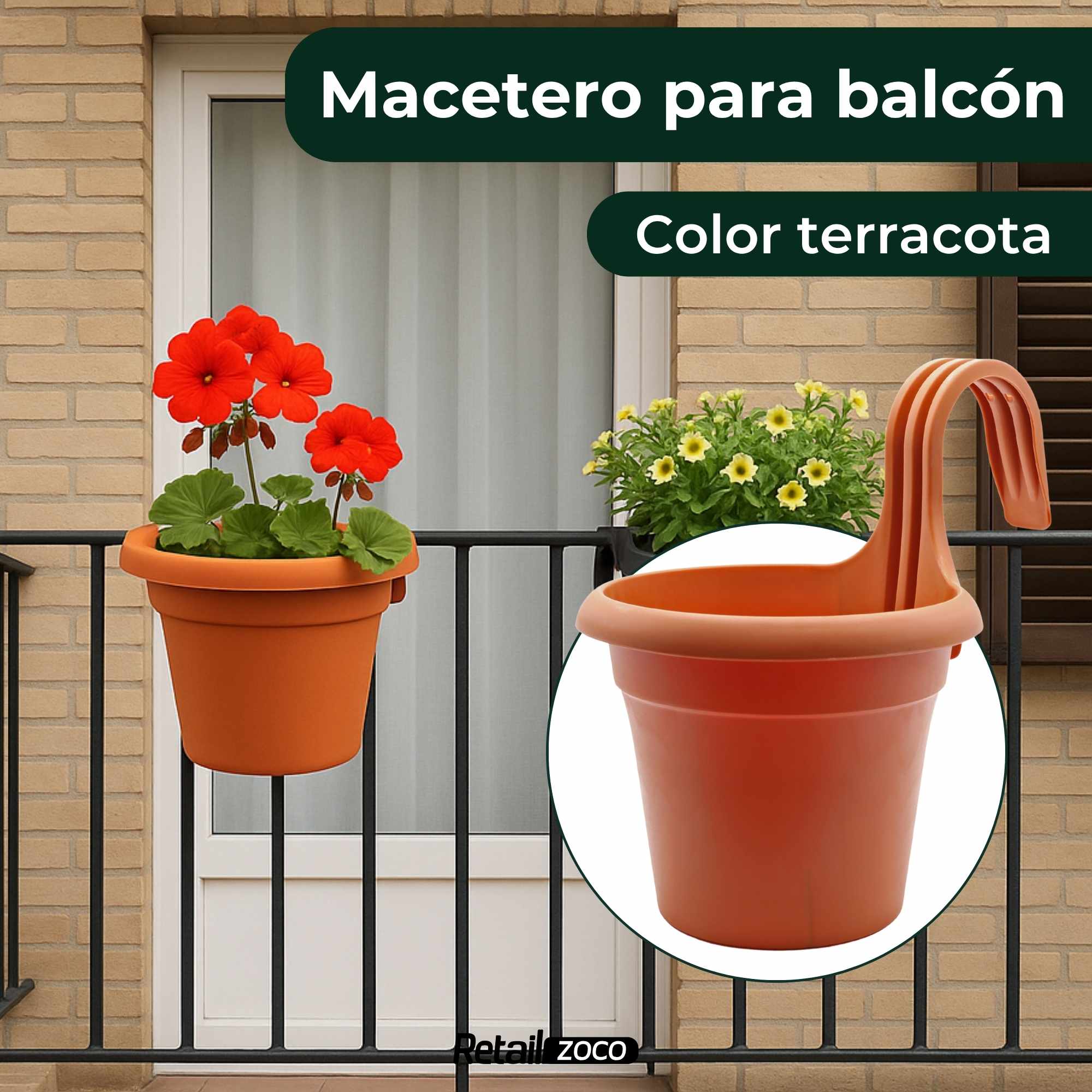 Maceta Balconera Terracota - imagen 2