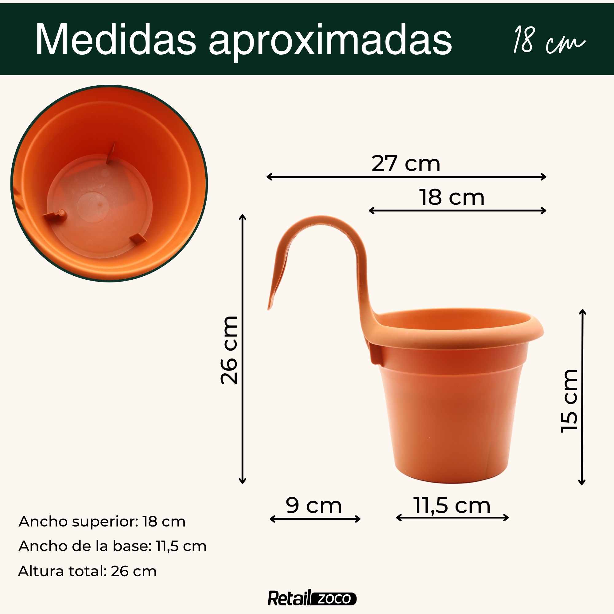 Maceta Balconera Terracota - imagen 4