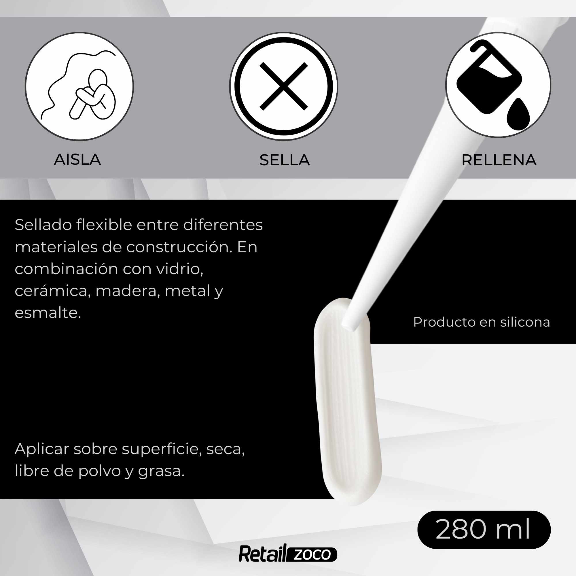 Bote silicona blanca 280 ml - imagen 4