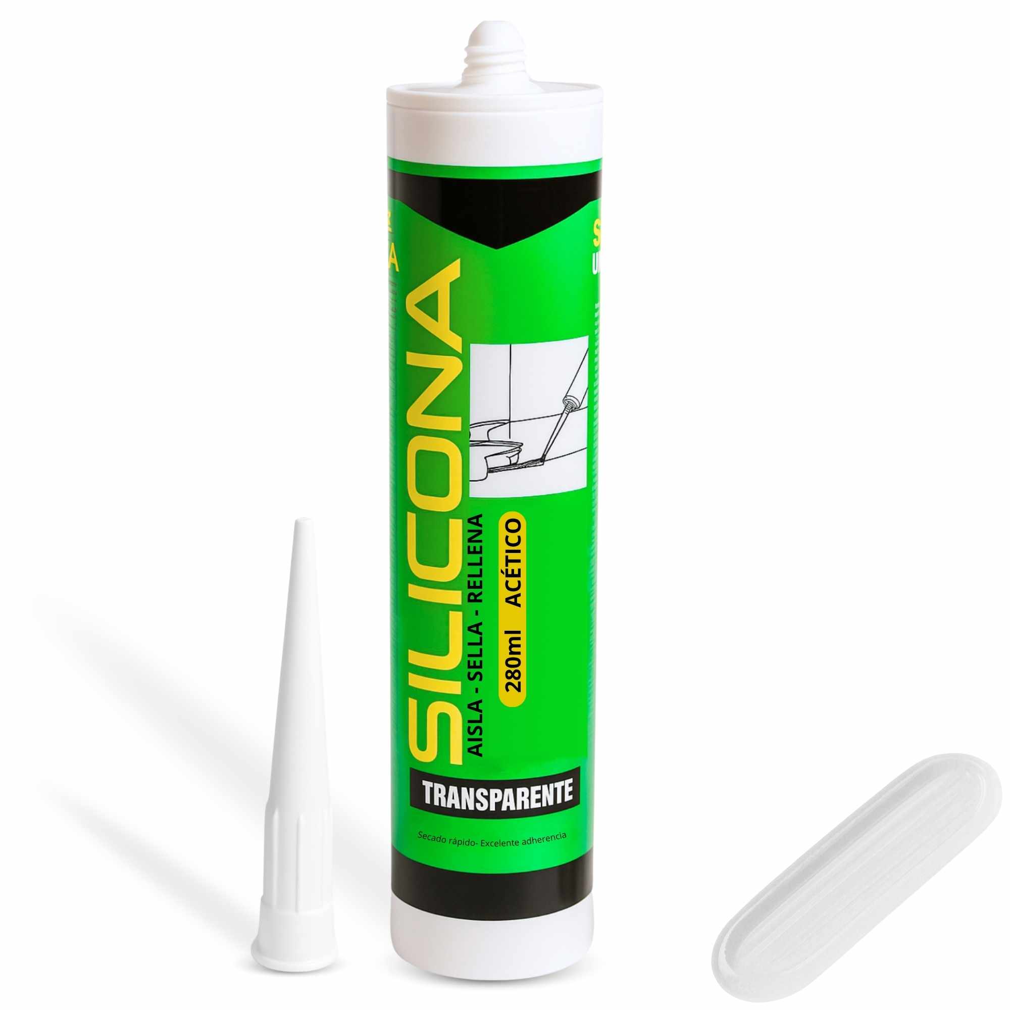 Bote silicona transparente 280 ml
