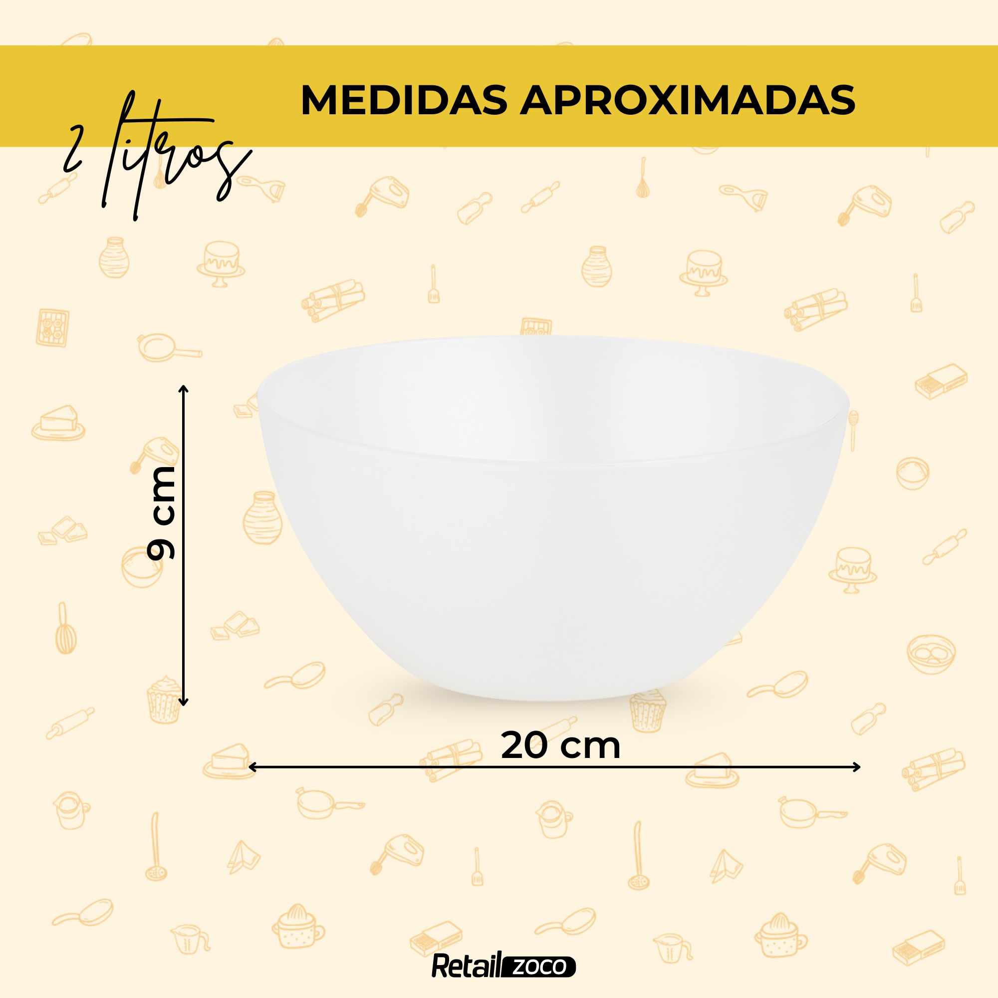 Bol de plástico para cocina 2 Litros transparente - imagen 4