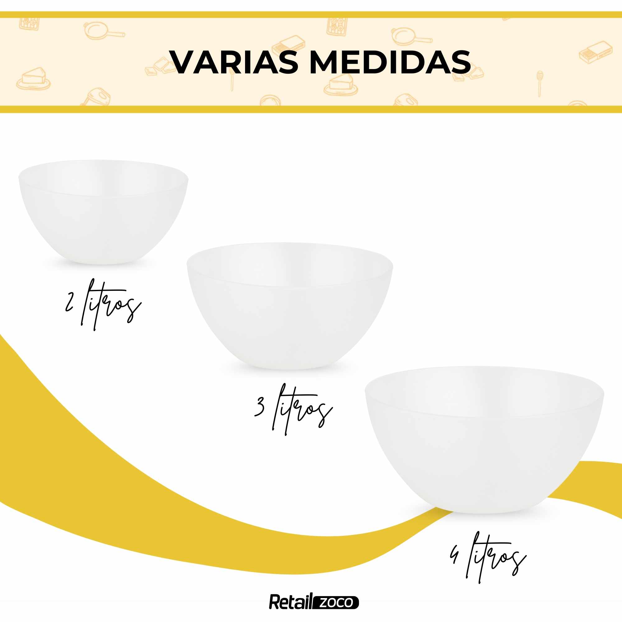 Bol de plástico para cocina 2 Litros transparente - imagen 6