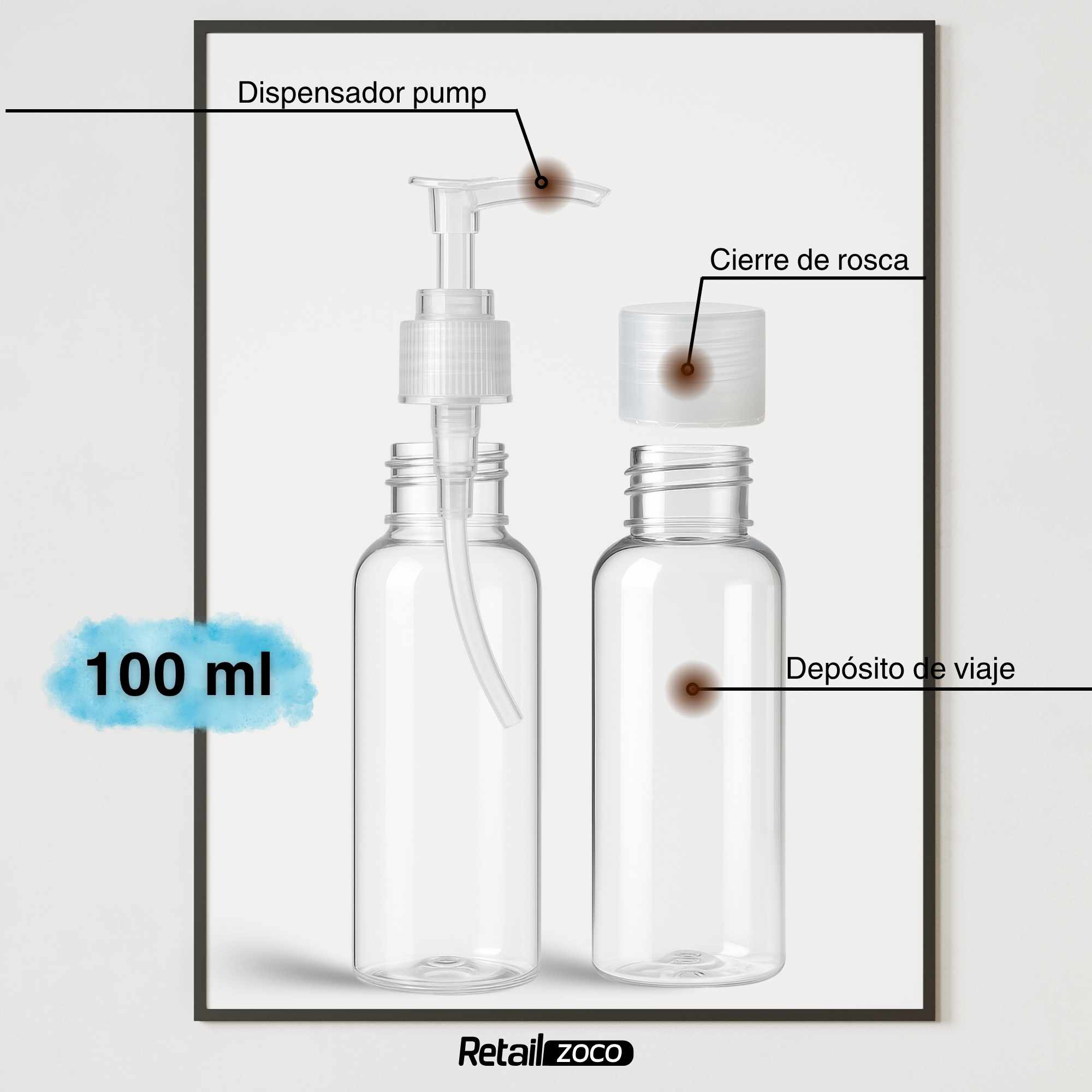 Set viaje Dosificador + Botella 100 Ml - imagen 3