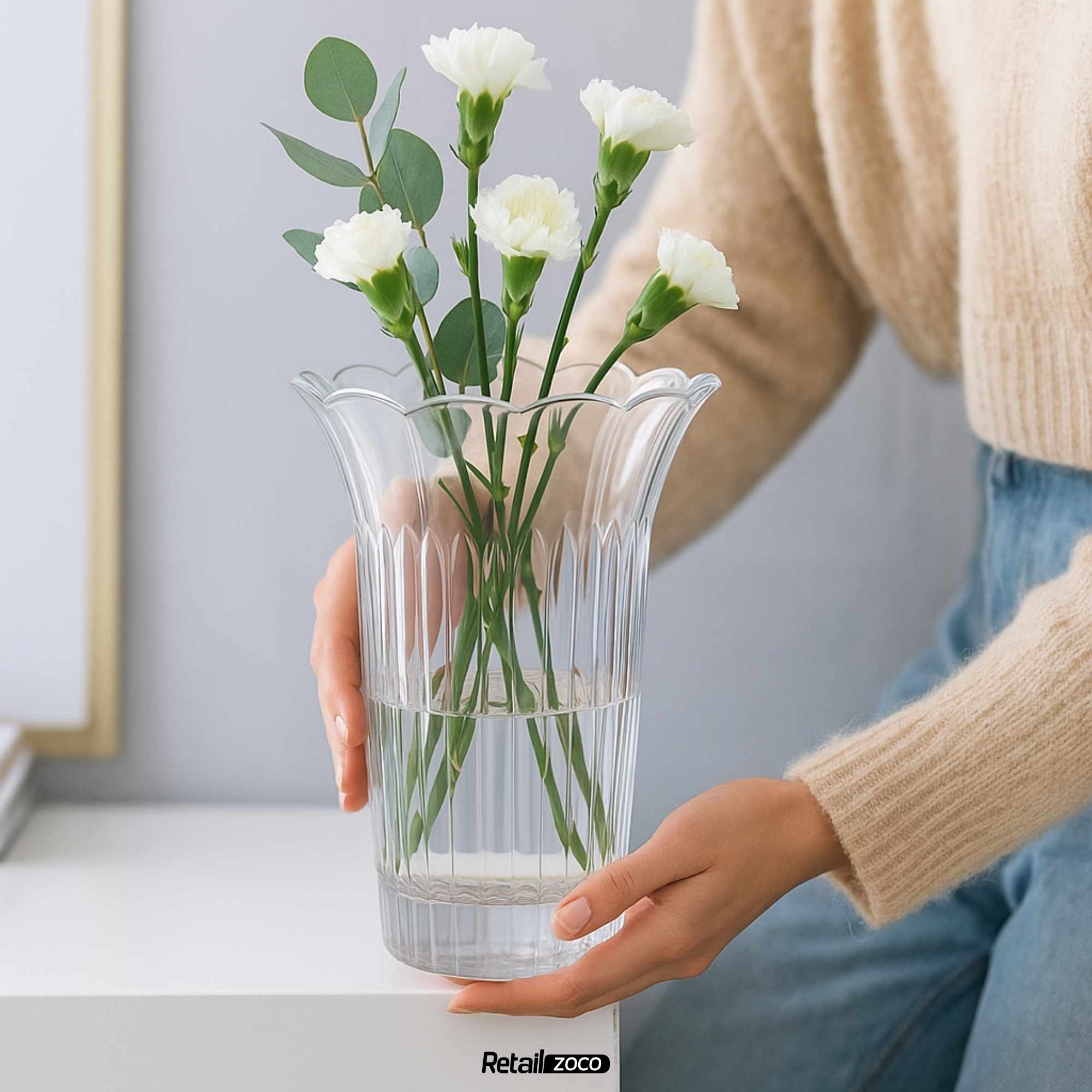 Jarrón De plástico para Flores Transparente - imagen 5
